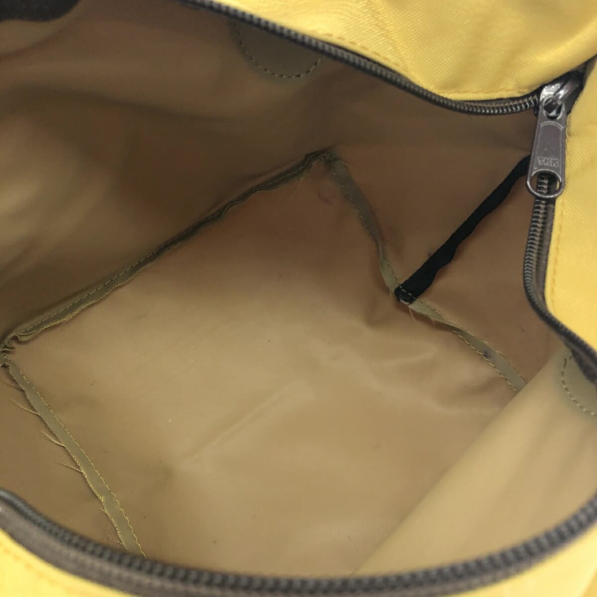 Herve Chapelier Small Boat Tote Bag - Nylon with Leather Handles / Mustard ND Line / Sheep Tag - Women's 6