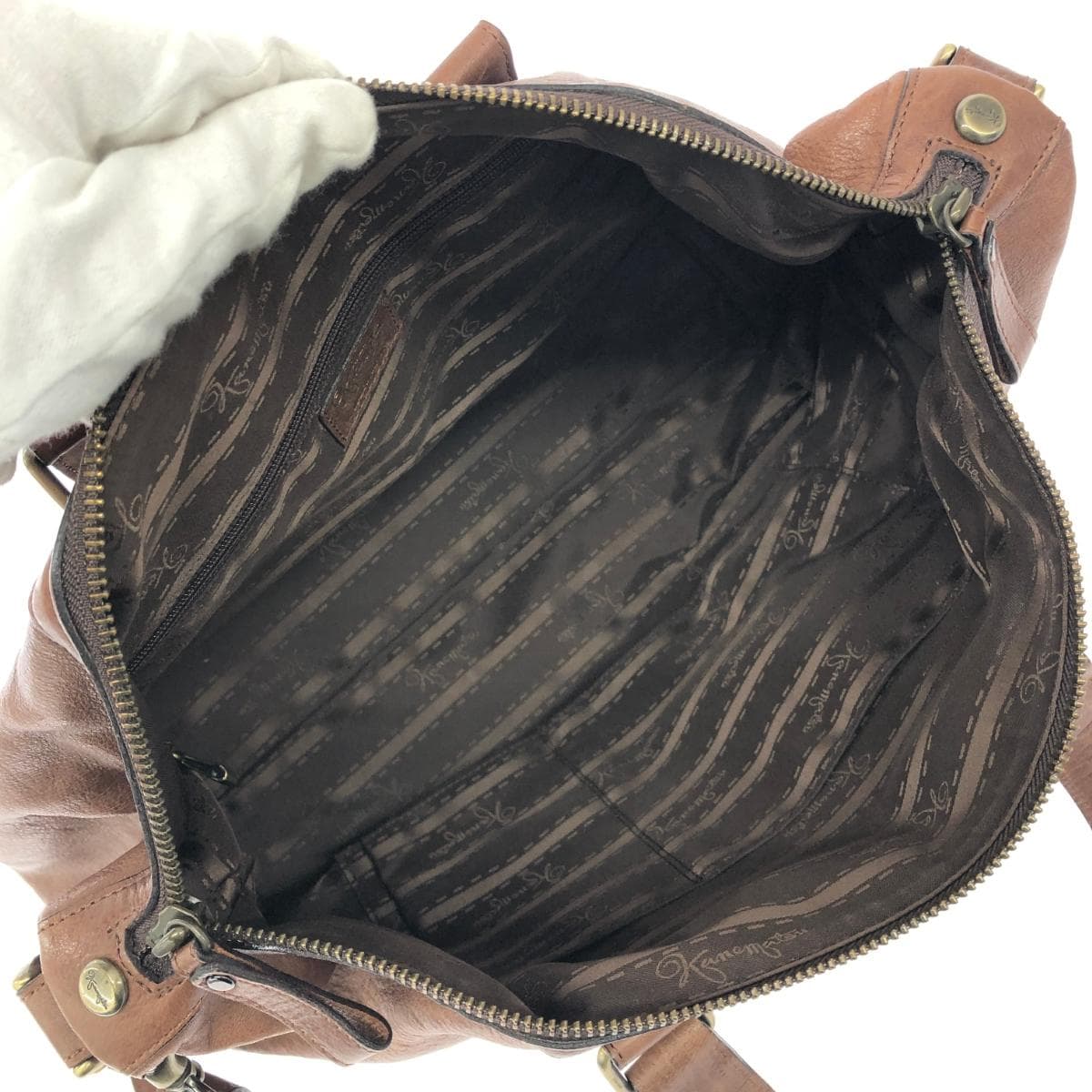 Ginza Kanematsu 2WAY Bag Good Condition Leather Brown Women's 8