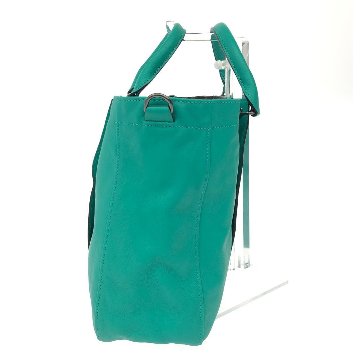 LONGCHAMP 2WAY Bag/3D Top Handle Bag L Excellent Condition Leather Green Women's 3