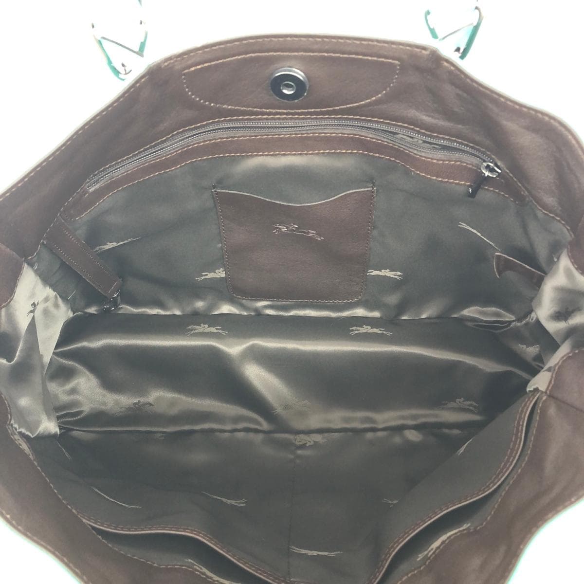 LONGCHAMP 2WAY Bag/3D Top Handle Bag L Excellent Condition Leather Green Women's 5