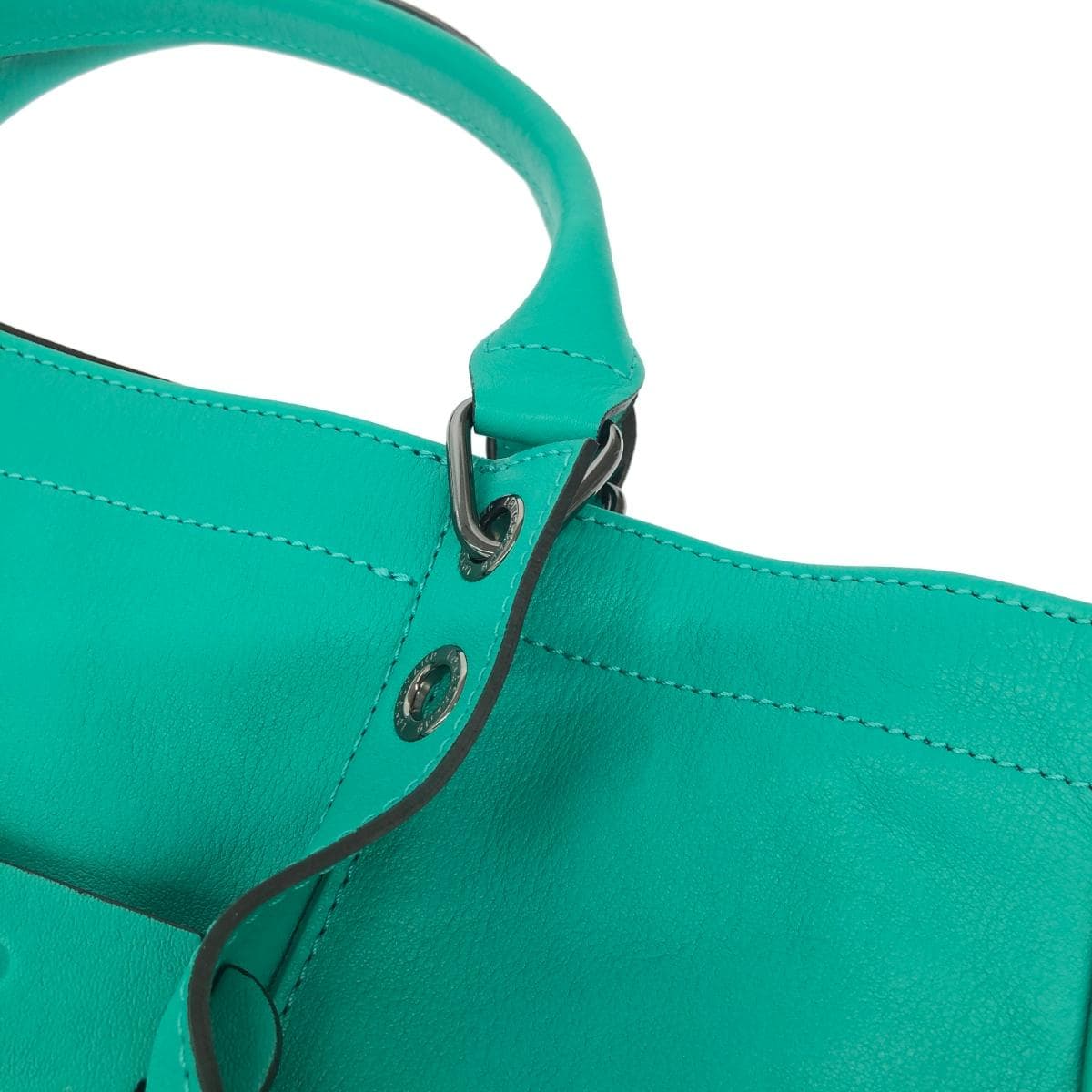 LONGCHAMP 2WAY Bag/3D Top Handle Bag L Excellent Condition Leather Green Women's 6