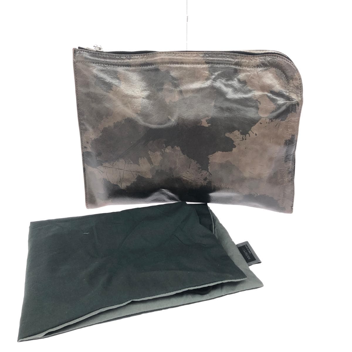 aniary Aniali Camouflage Leather Clutch Bag Khaki Men's