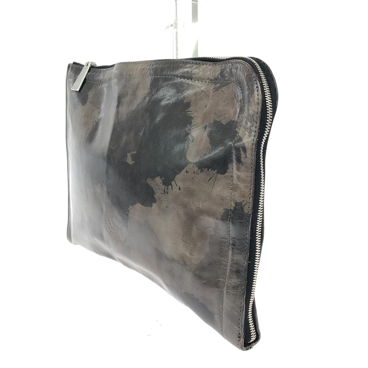 aniary Aniali Camouflage Leather Clutch Bag Khaki Men's 4