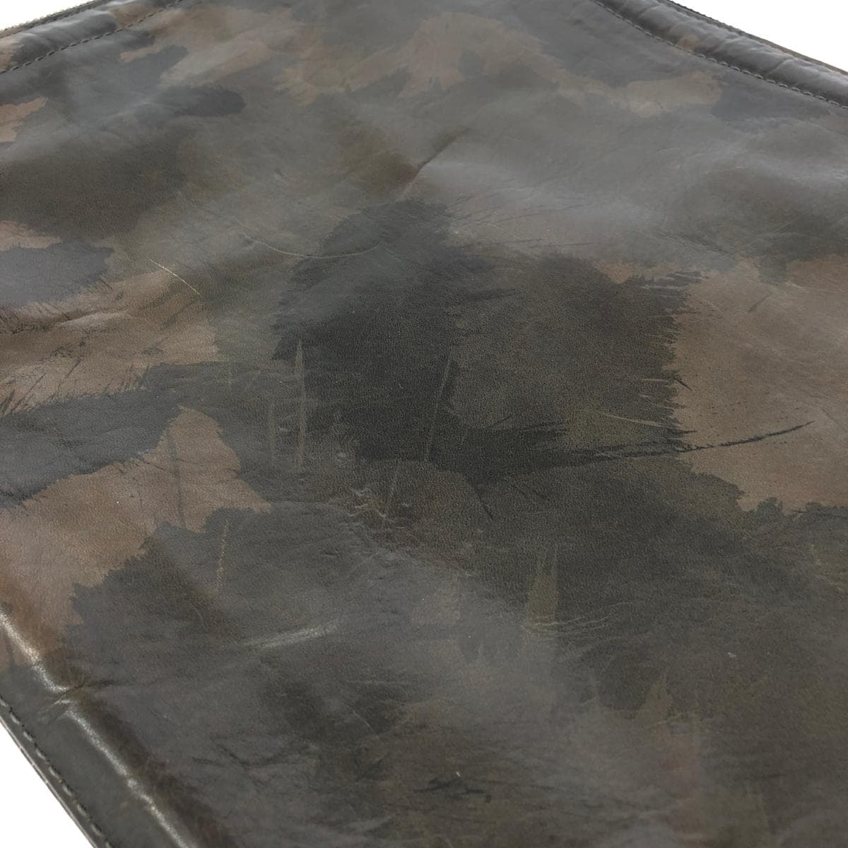 aniary Aniali Camouflage Leather Clutch Bag Khaki Men's 6