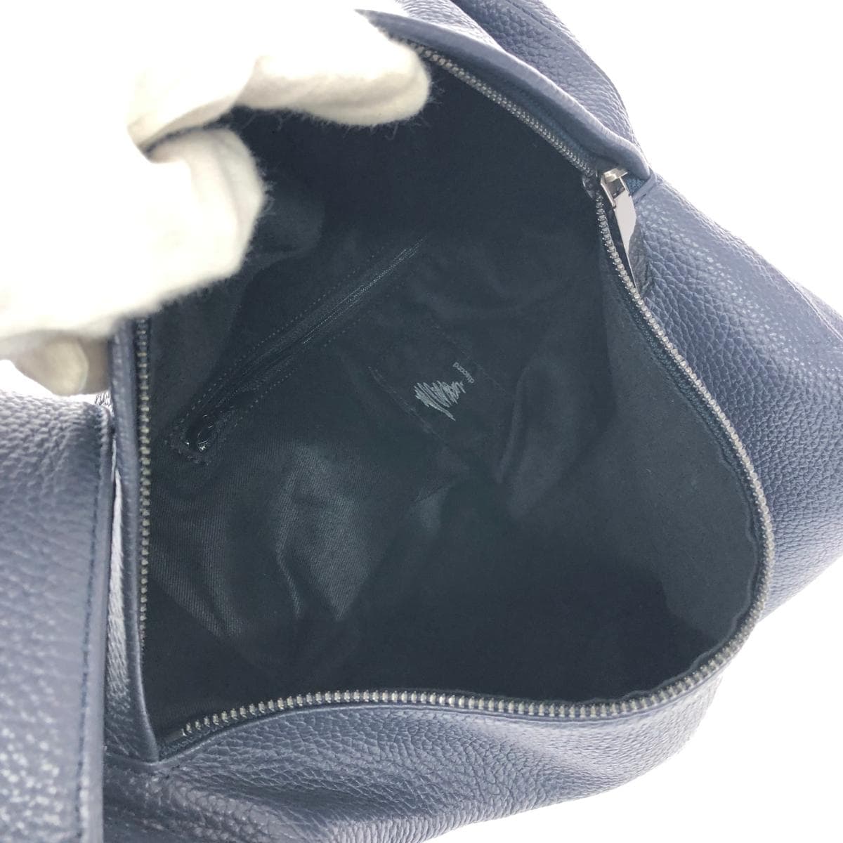 Discord Yohji Yamamoto Body Bag Good Condition Leather DD-I08-713 Navy Unisex 7