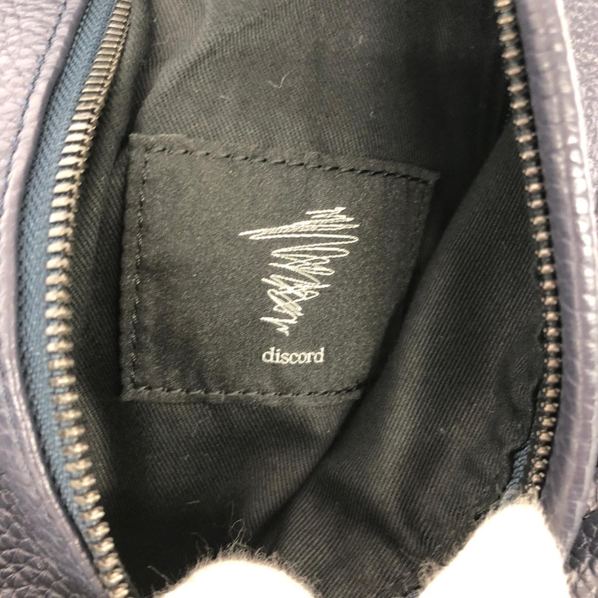Discord Yohji Yamamoto Body Bag Good Condition Leather DD-I08-713 Navy Unisex 8