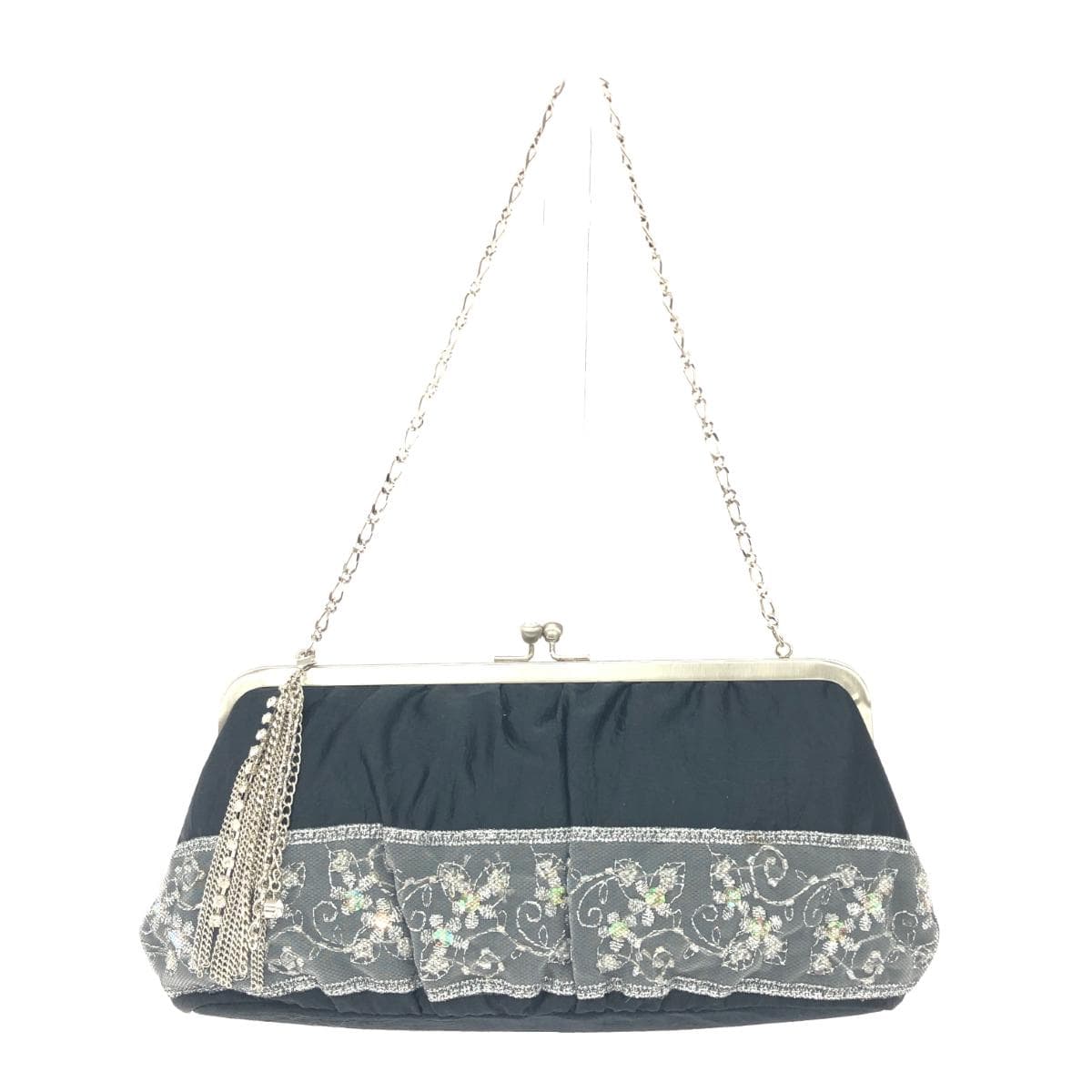 Cherosita Sherojita clasp party bag - Stone/Beads/Sequins/Chain/Nylon - Black Ladies