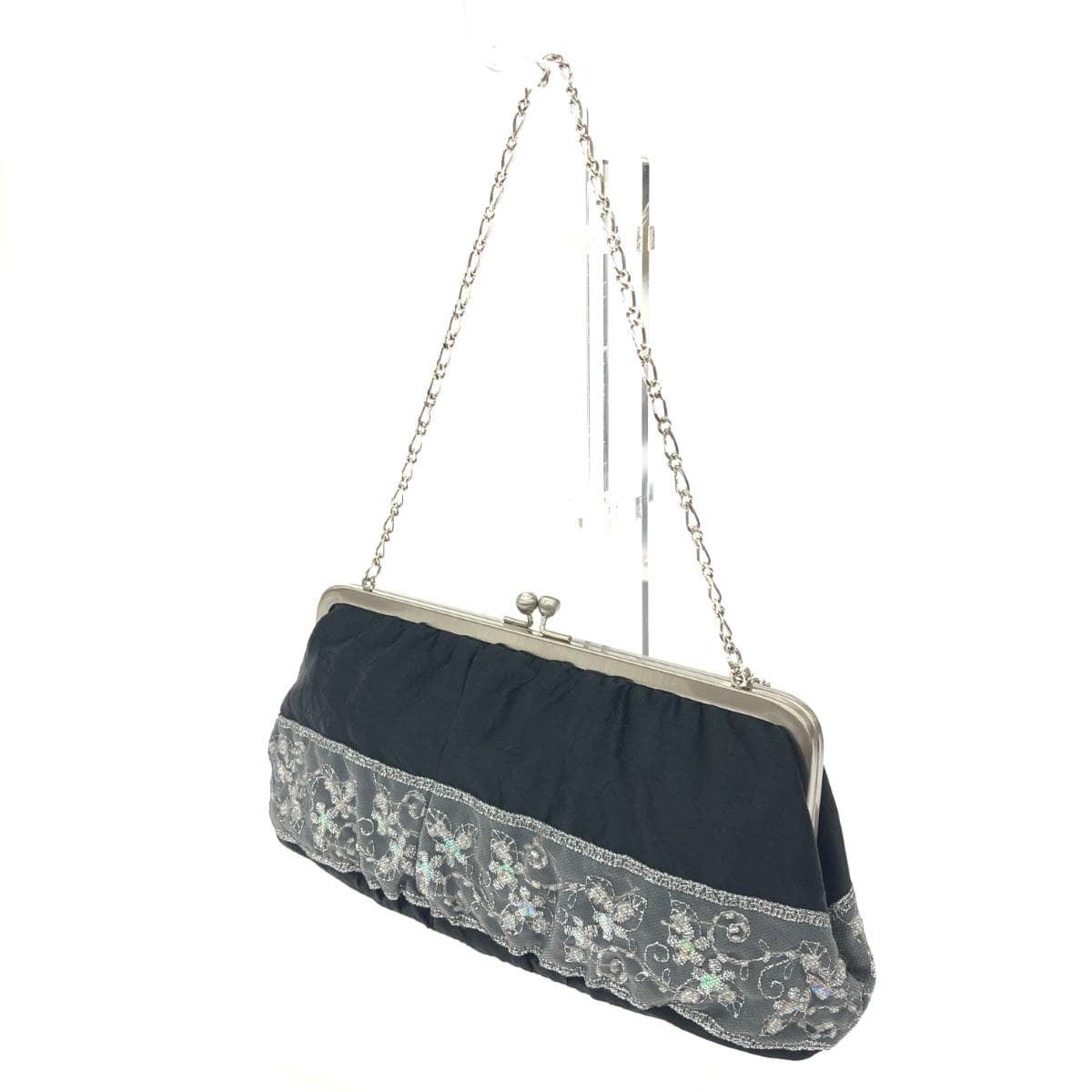 Cherosita Sherojita clasp party bag - Stone/Beads/Sequins/Chain/Nylon - Black Ladies 3