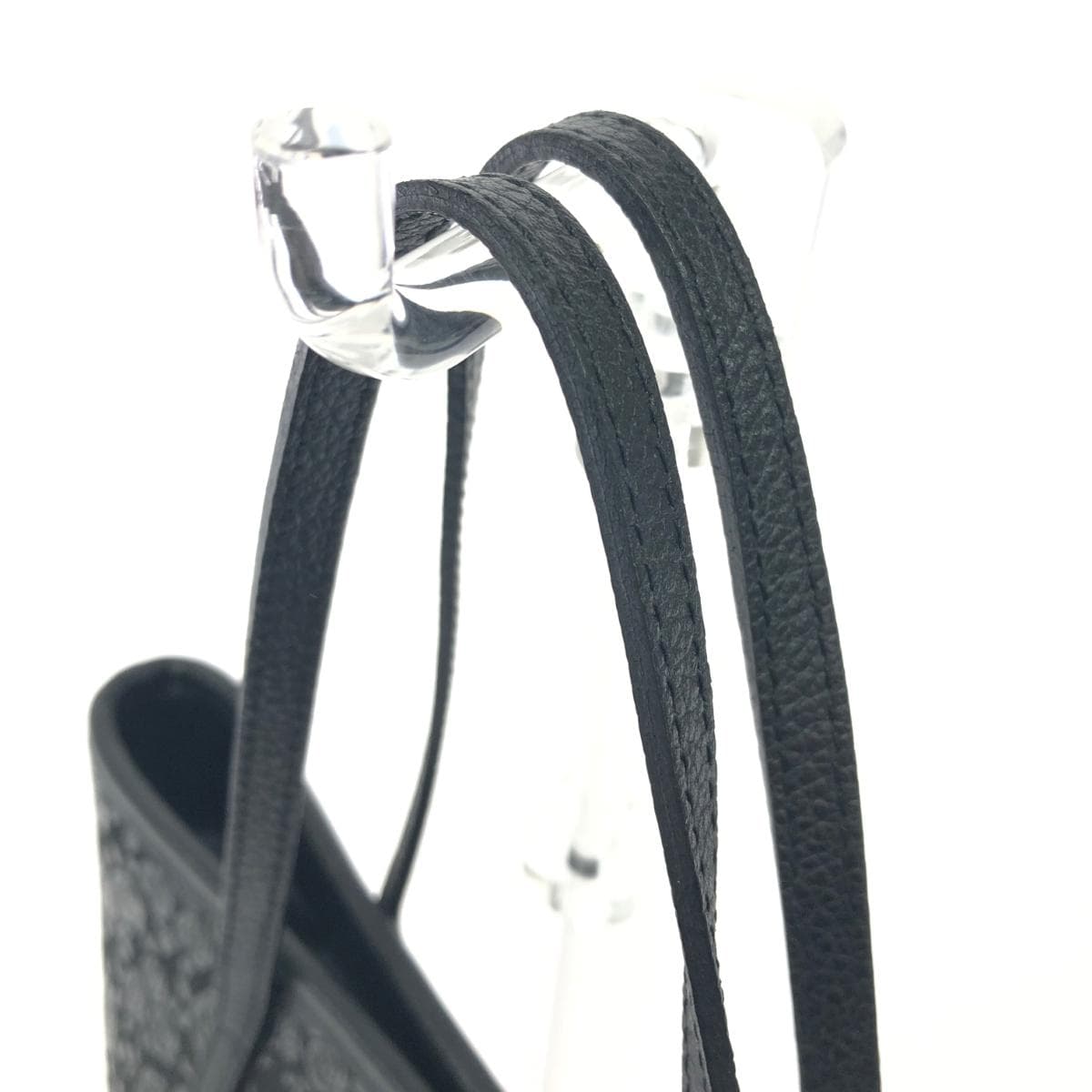 Inden-ya Handbag/Tote Bag Good Condition Rose/Black Ground Deer Leather with Black Lacquer Black Ladies 4