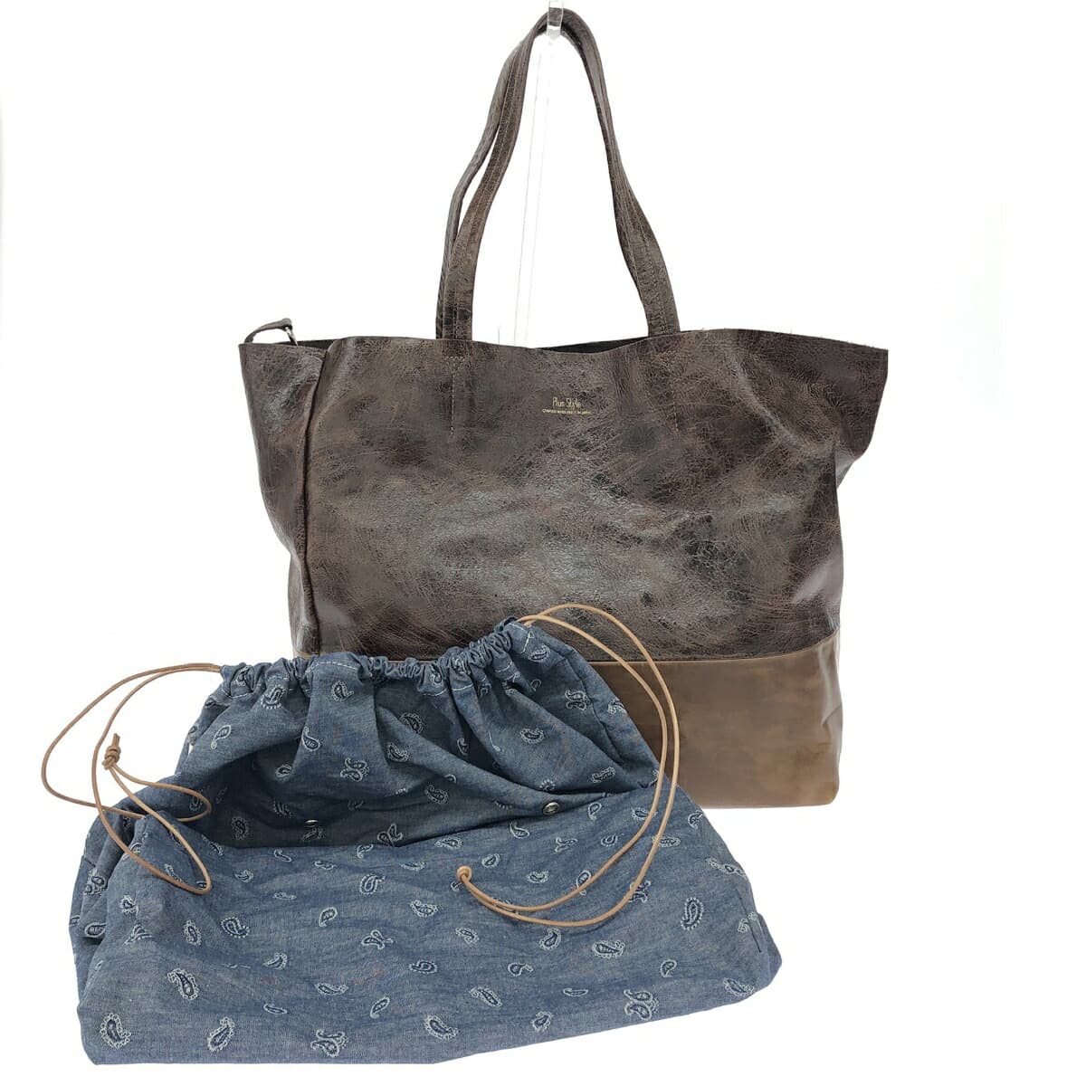 Ace Plus style/Tote bag Leather Brown Unisex 2