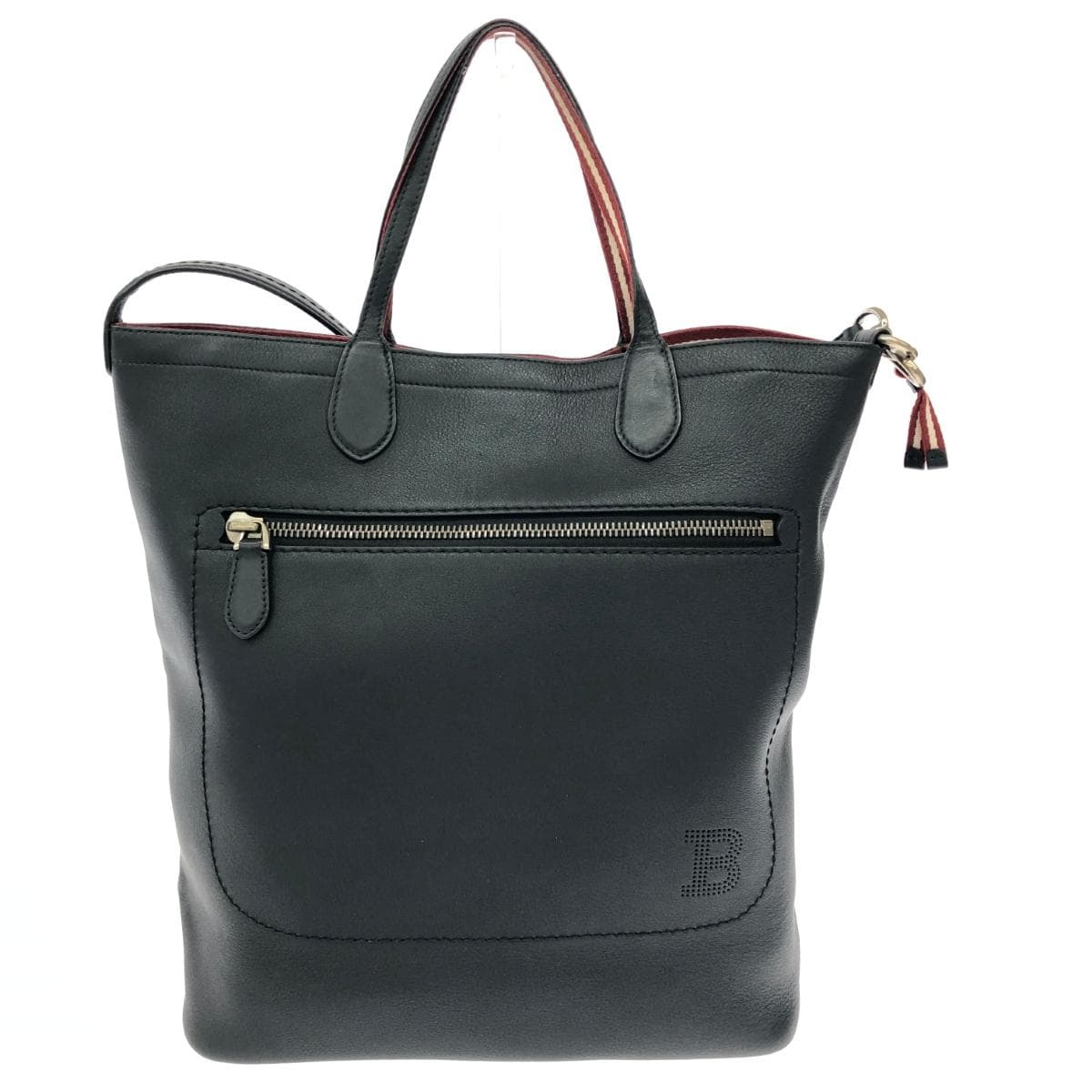 BALLY 2WAY Tote Bag Leather Black Unisex