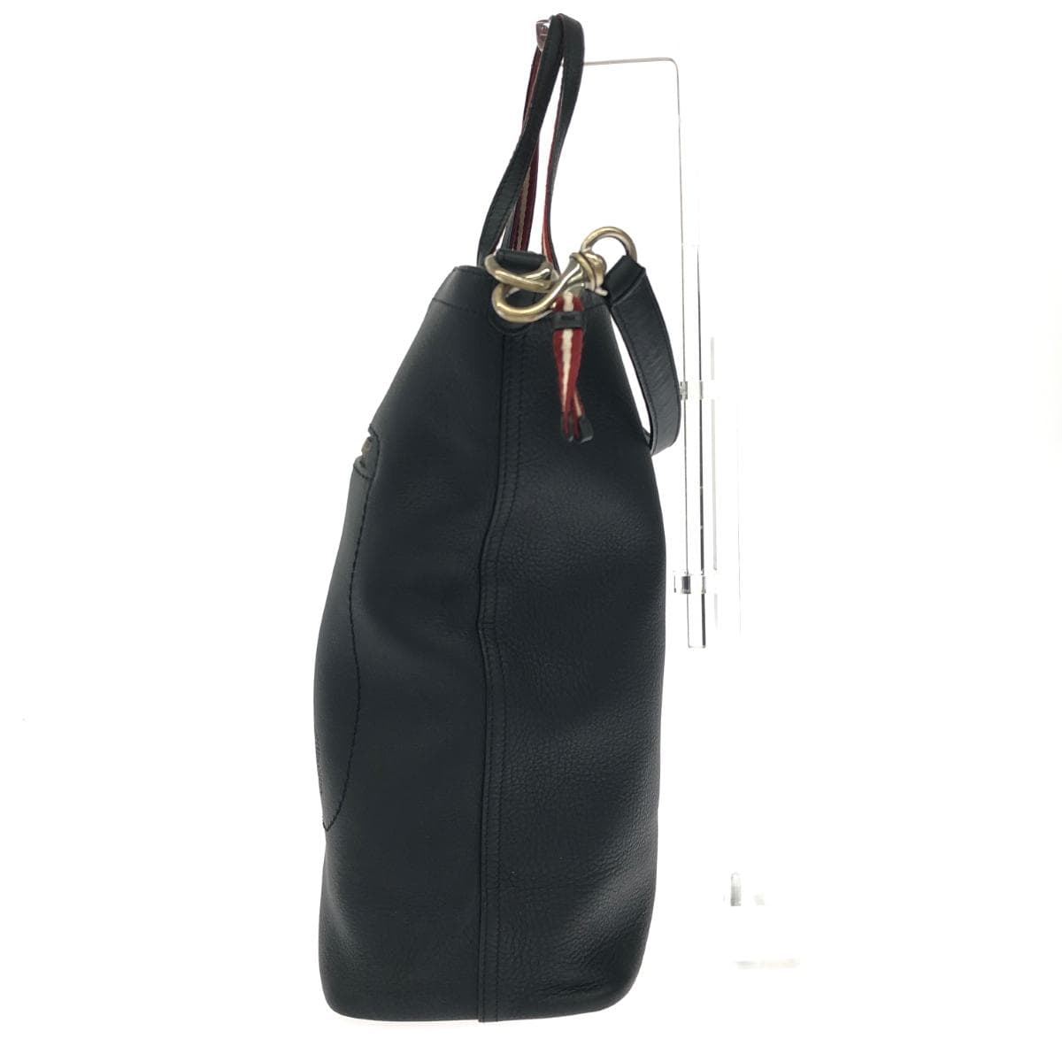 BALLY 2WAY Tote Bag Leather Black Unisex 2