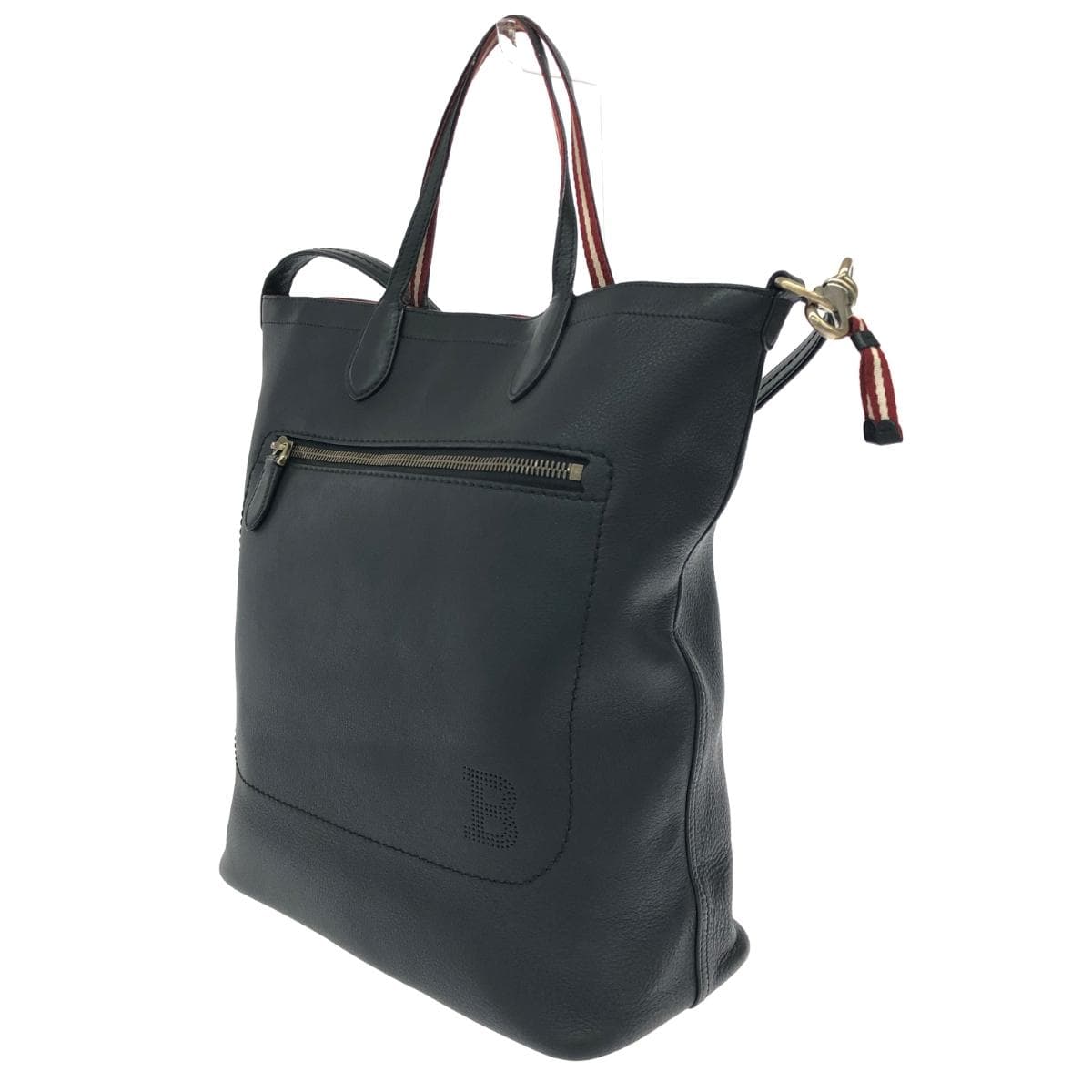 BALLY 2WAY Tote Bag Leather Black Unisex 3