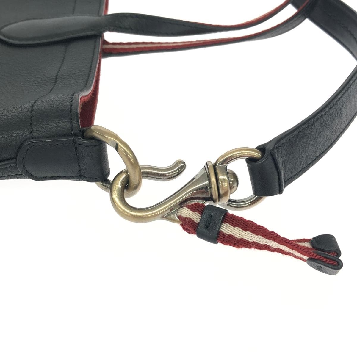 BALLY 2WAY Tote Bag Leather Black Unisex 6