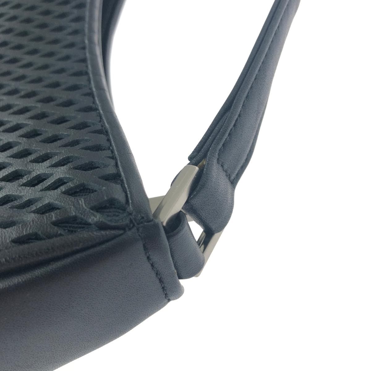 Ginza Yoshinoya One Shoulder Bag Punching Leather Black Ladies 5