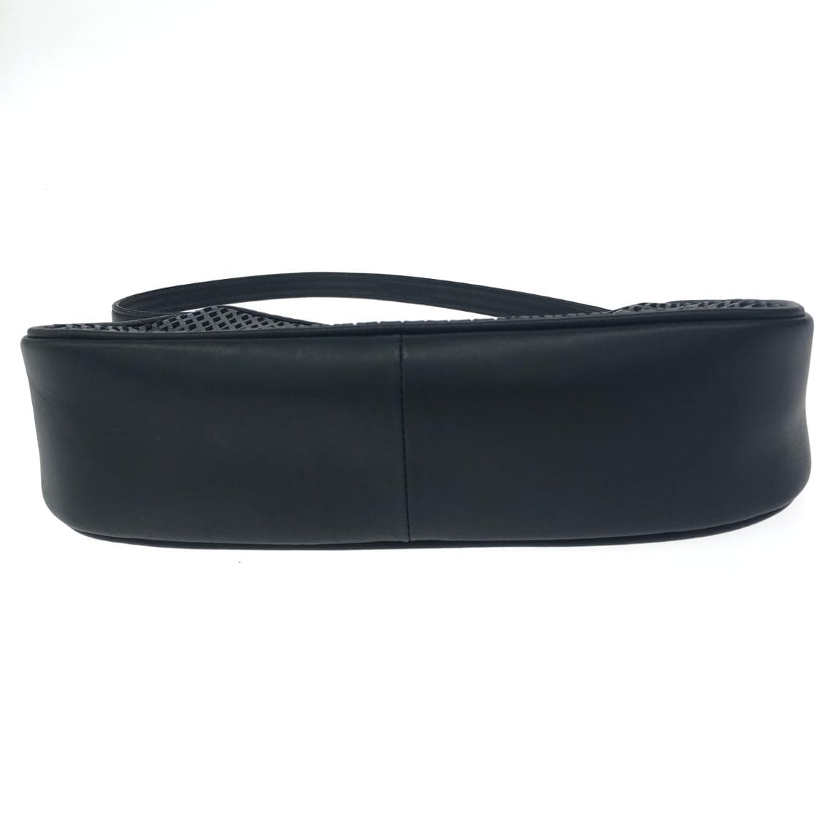 Ginza Yoshinoya One Shoulder Bag Punching Leather Black Ladies 7