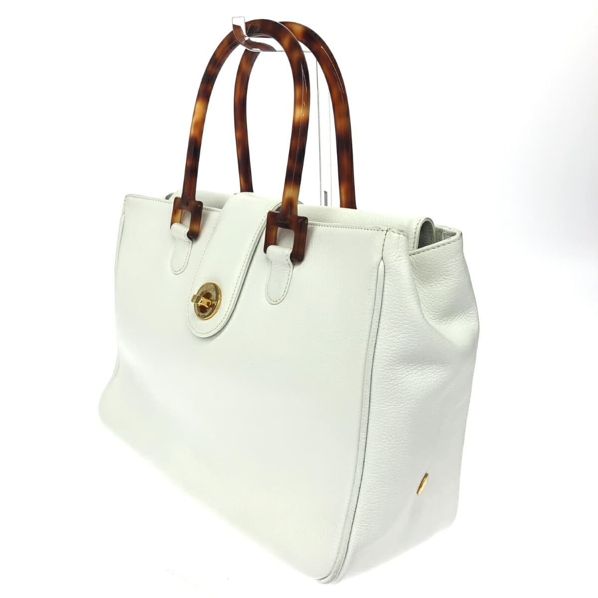 Marice Paris / Handbag Plastic handle / Turn lock hardware / Made in France White Women's 3
