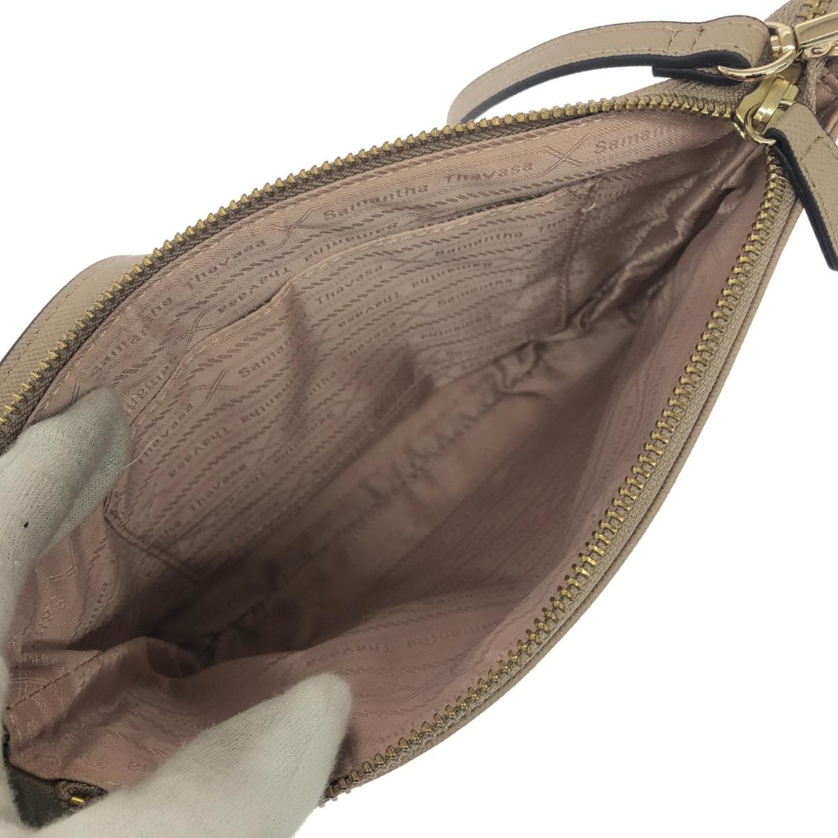 Samantha Thavasa shoulder bag in good condition, PVC, beige, ladies 6