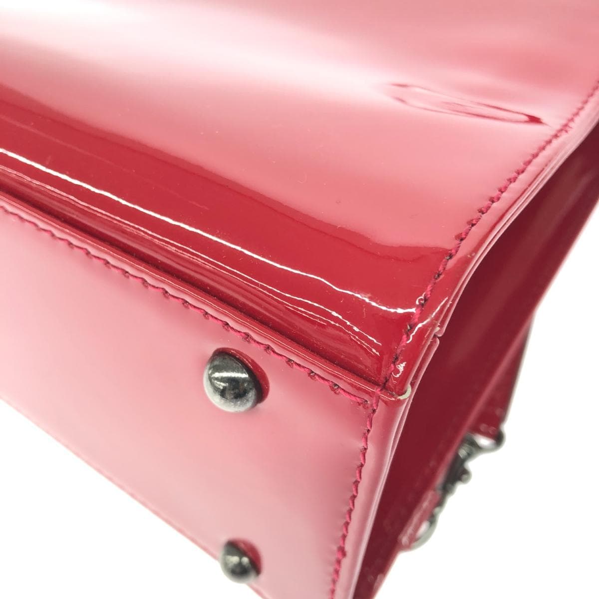 Ginza Kanematsu 2WAY Tote Bag Enamel Red Ladies 10