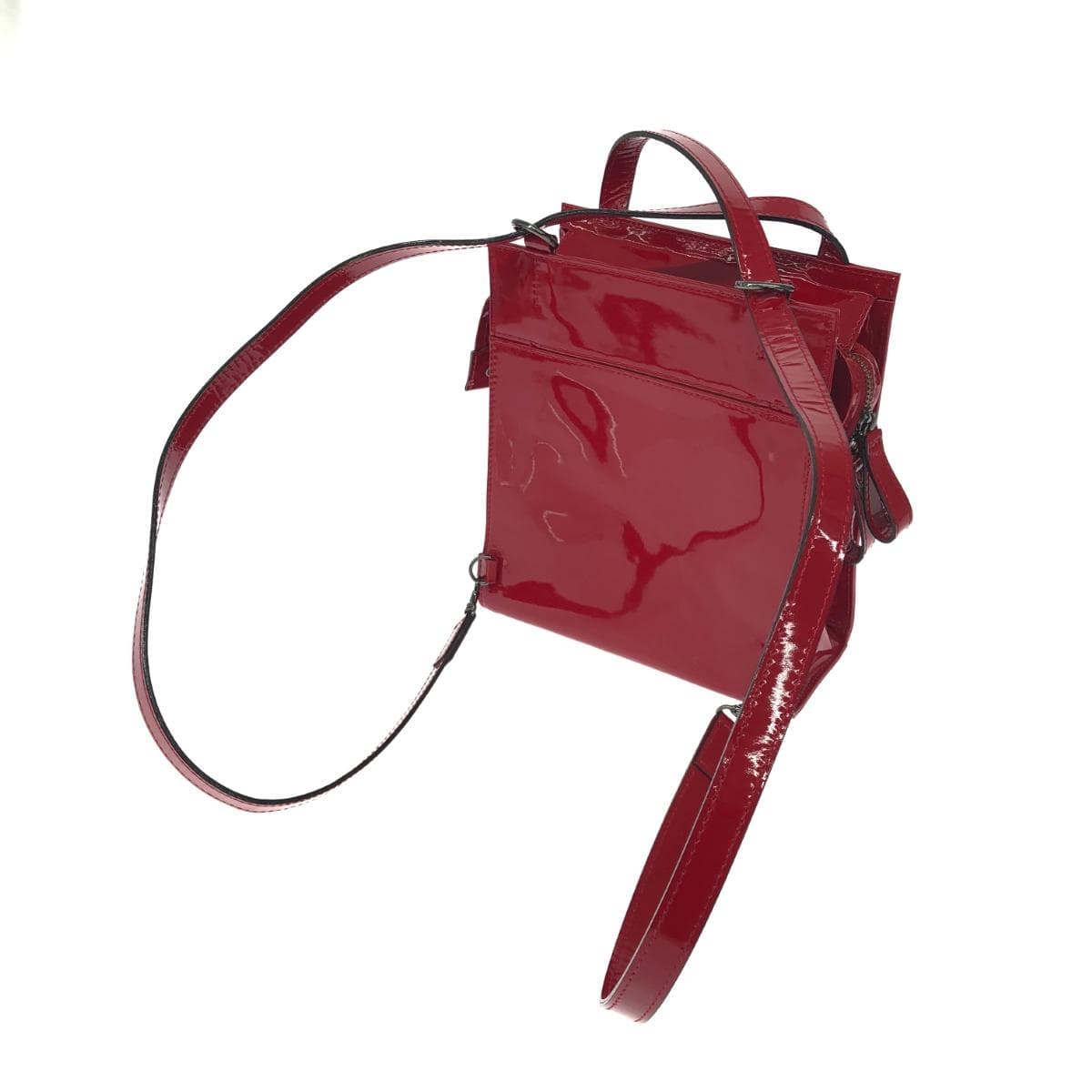 Ginza Kanematsu 2WAY Tote Bag Enamel Red Ladies 6