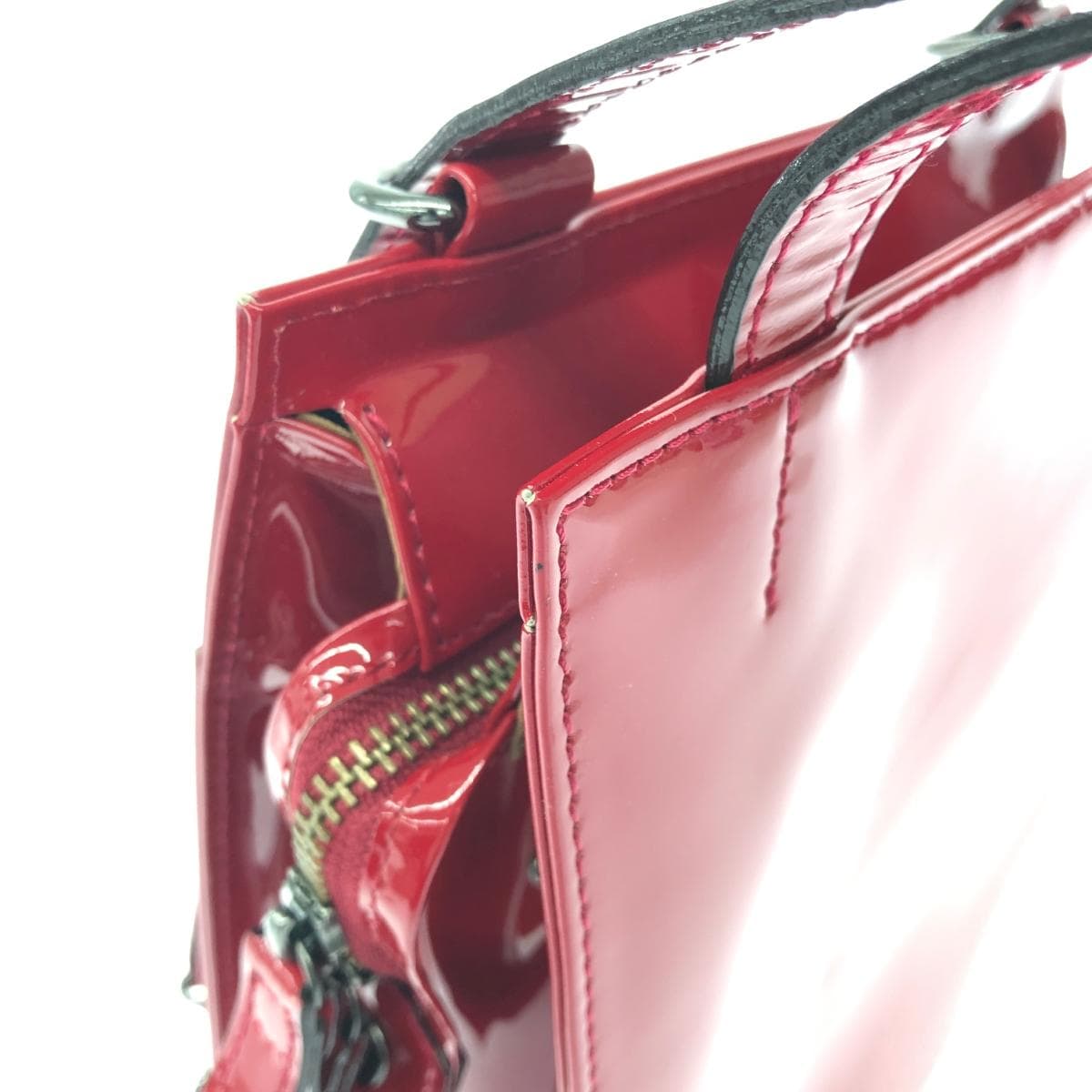 Ginza Kanematsu 2WAY Tote Bag Enamel Red Ladies 9