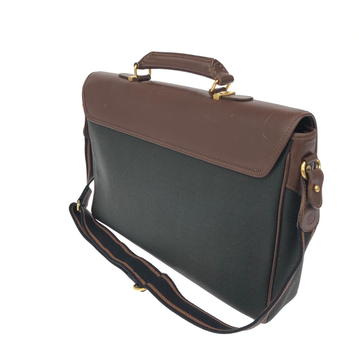 dunhill 2WAY business bag Leather × PVC Brown Men's 3