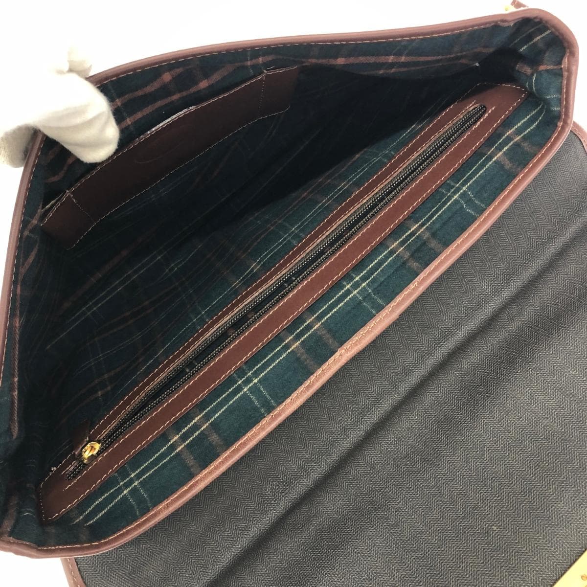 dunhill 2WAY business bag Leather × PVC Brown Men's 6