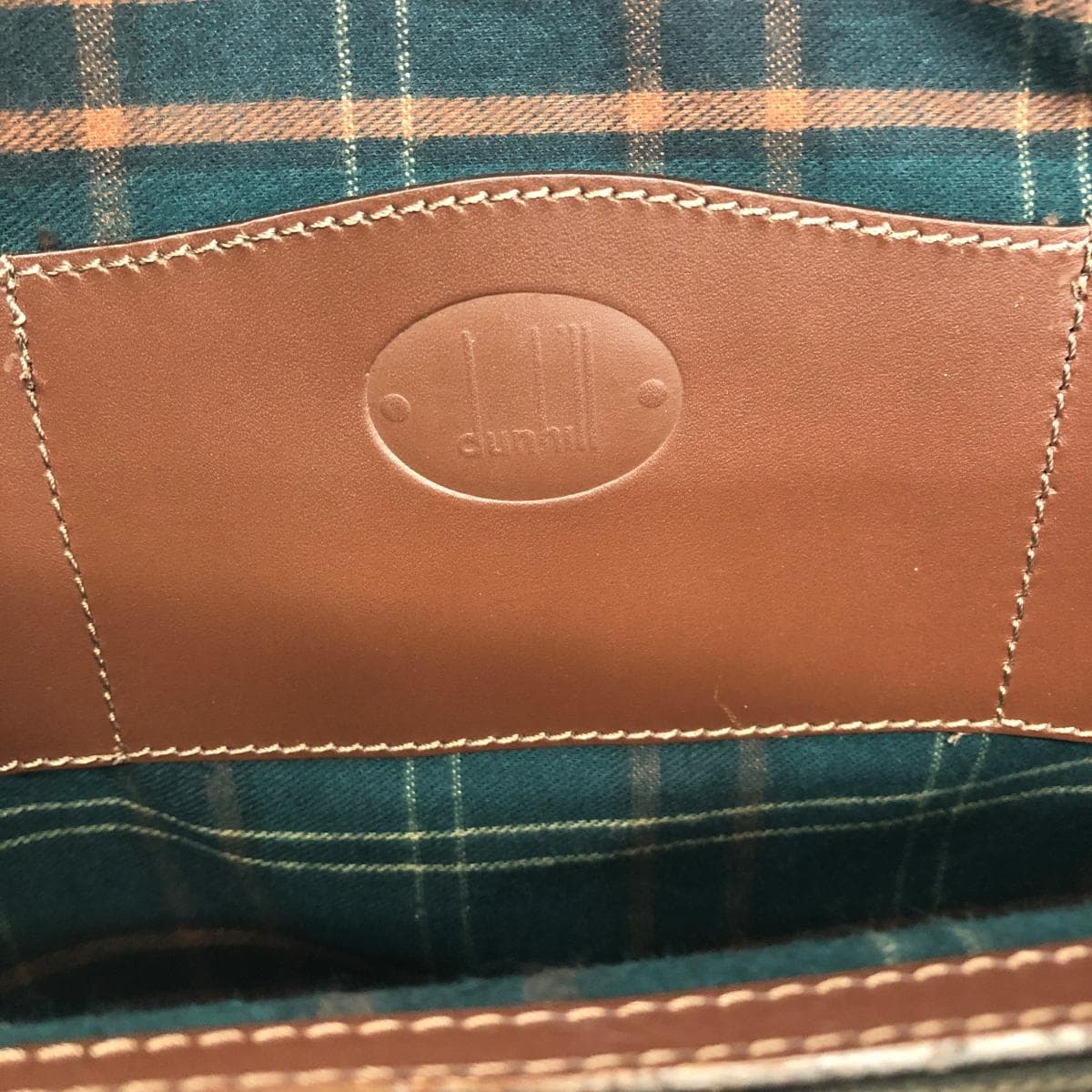 dunhill 2WAY business bag Leather × PVC Brown Men's 7