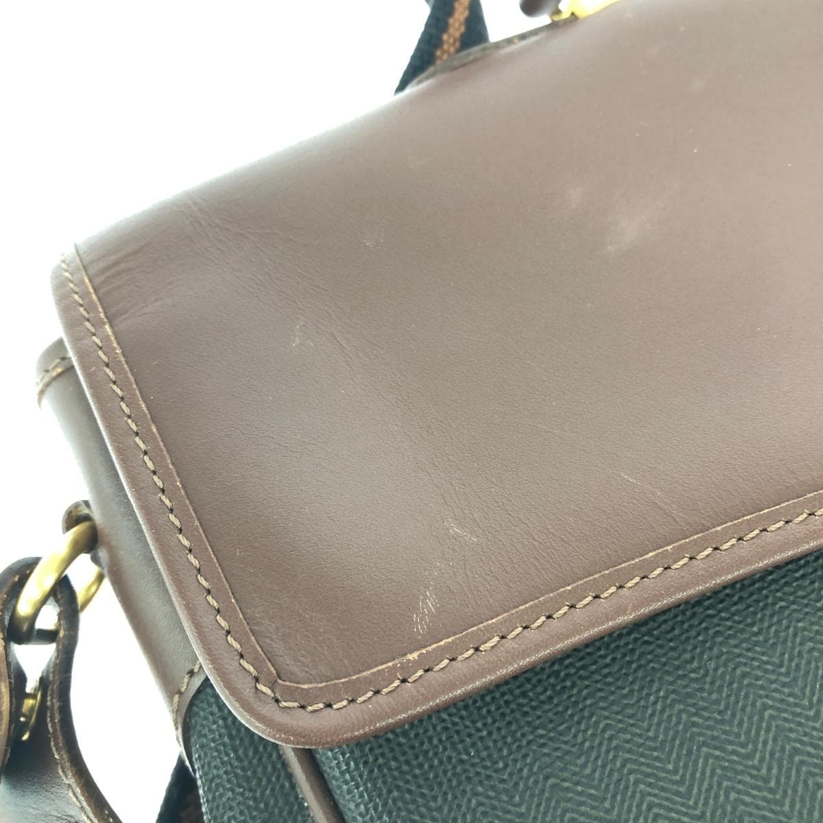 dunhill 2WAY business bag Leather × PVC Brown Men's 8