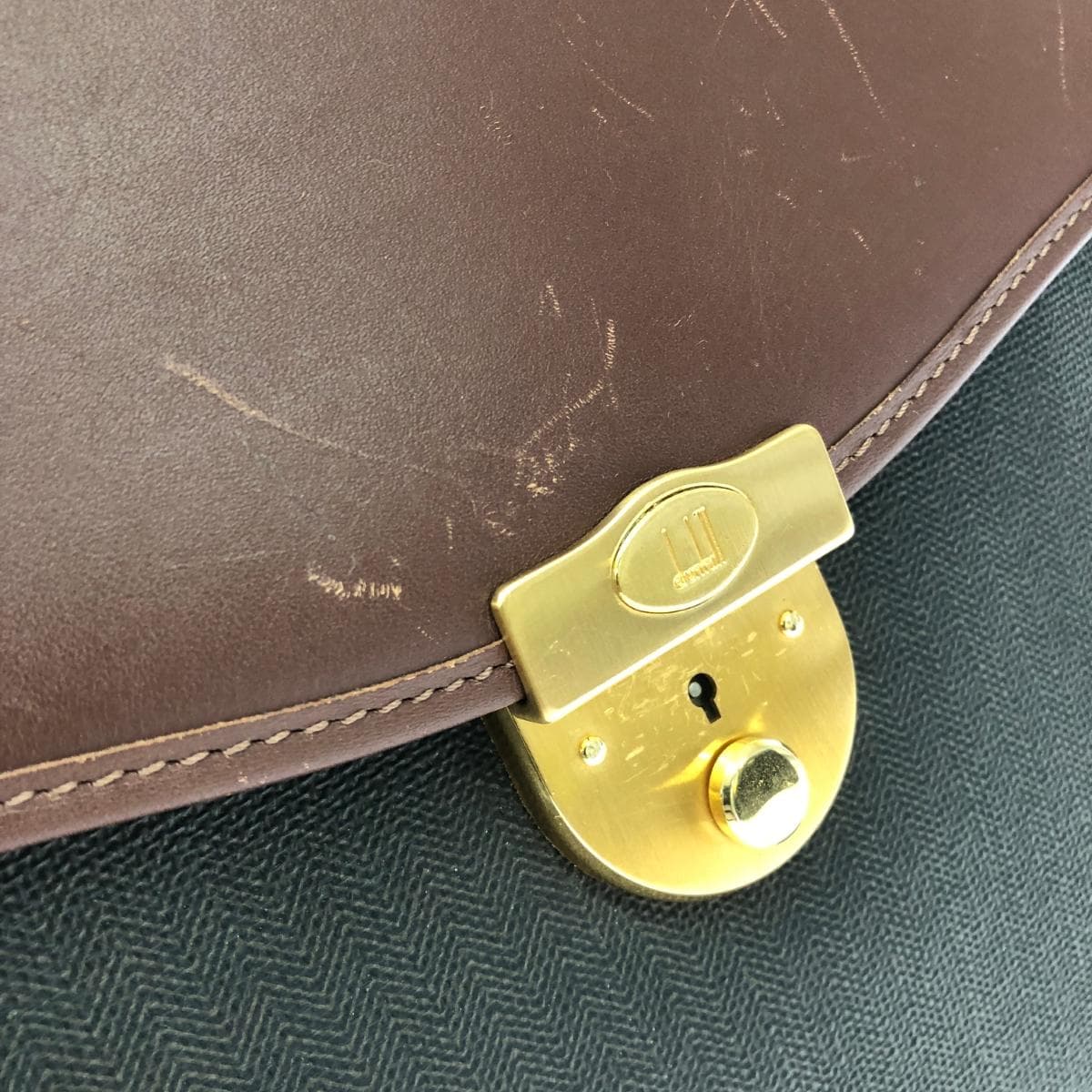 dunhill 2WAY business bag Leather × PVC Brown Men's 9