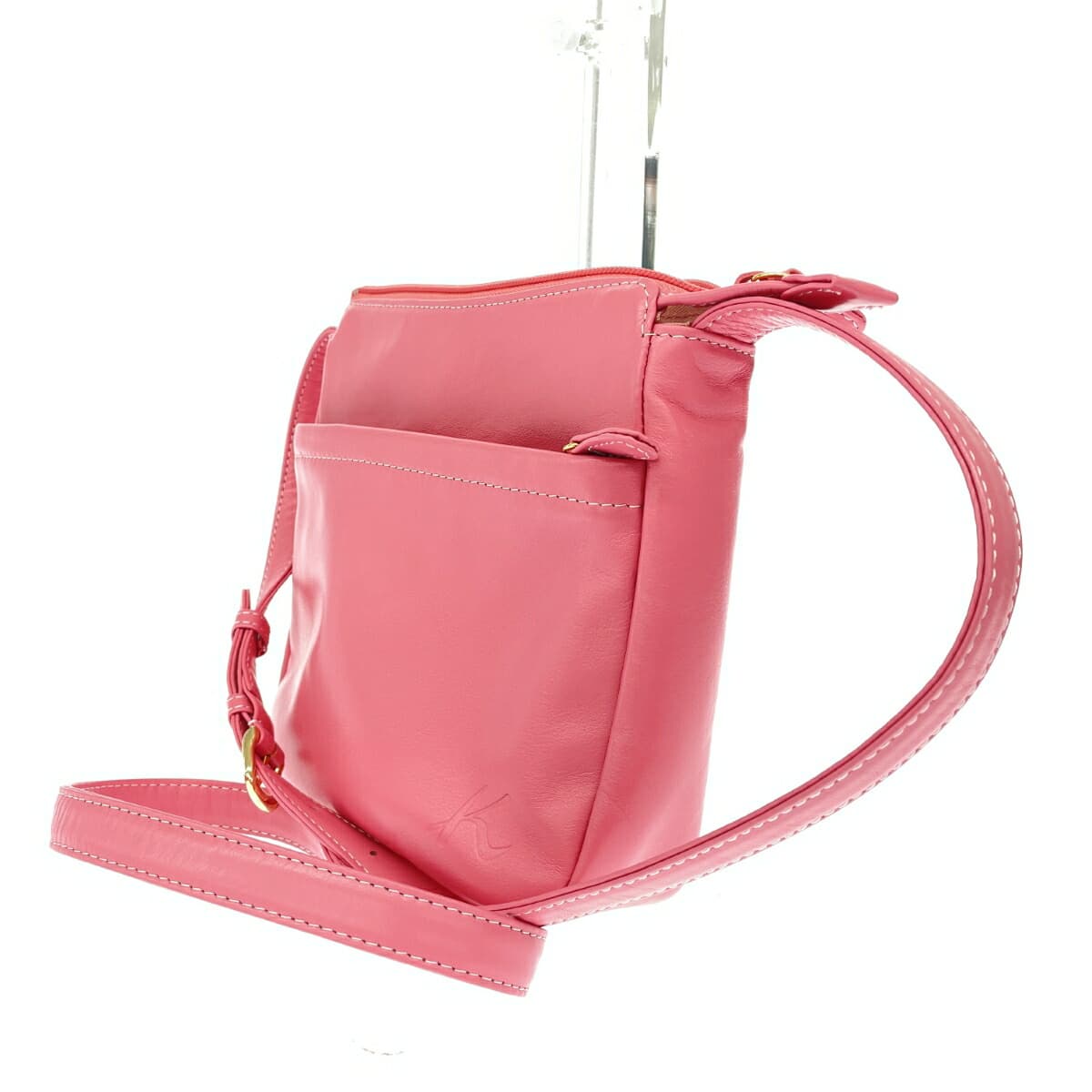 Kitamura shoulder bag in good condition, leather, pink, women's 3