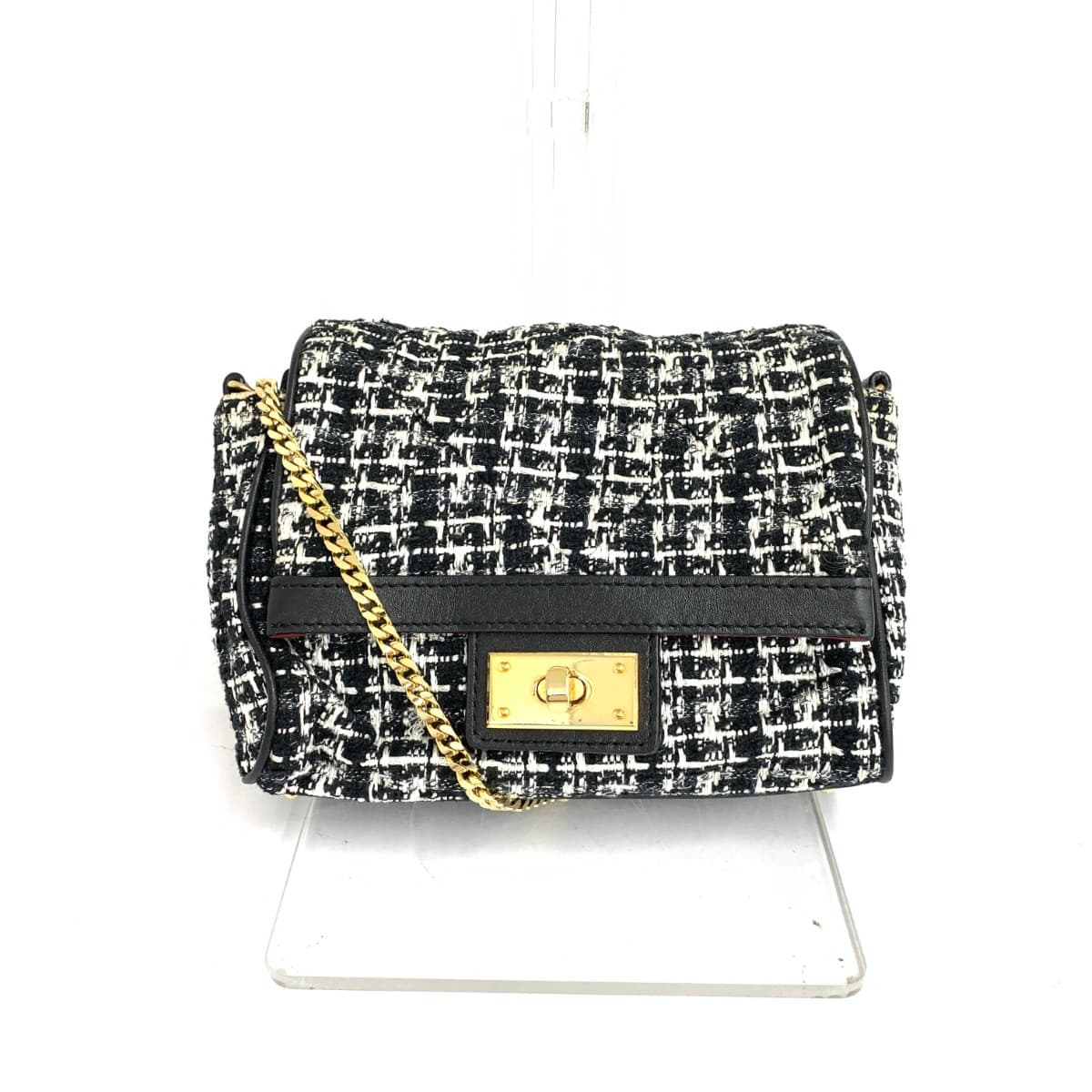 KENJIIKEDA Kenji Ikeda Chain Shoulder Bag Tweed Black Ladies