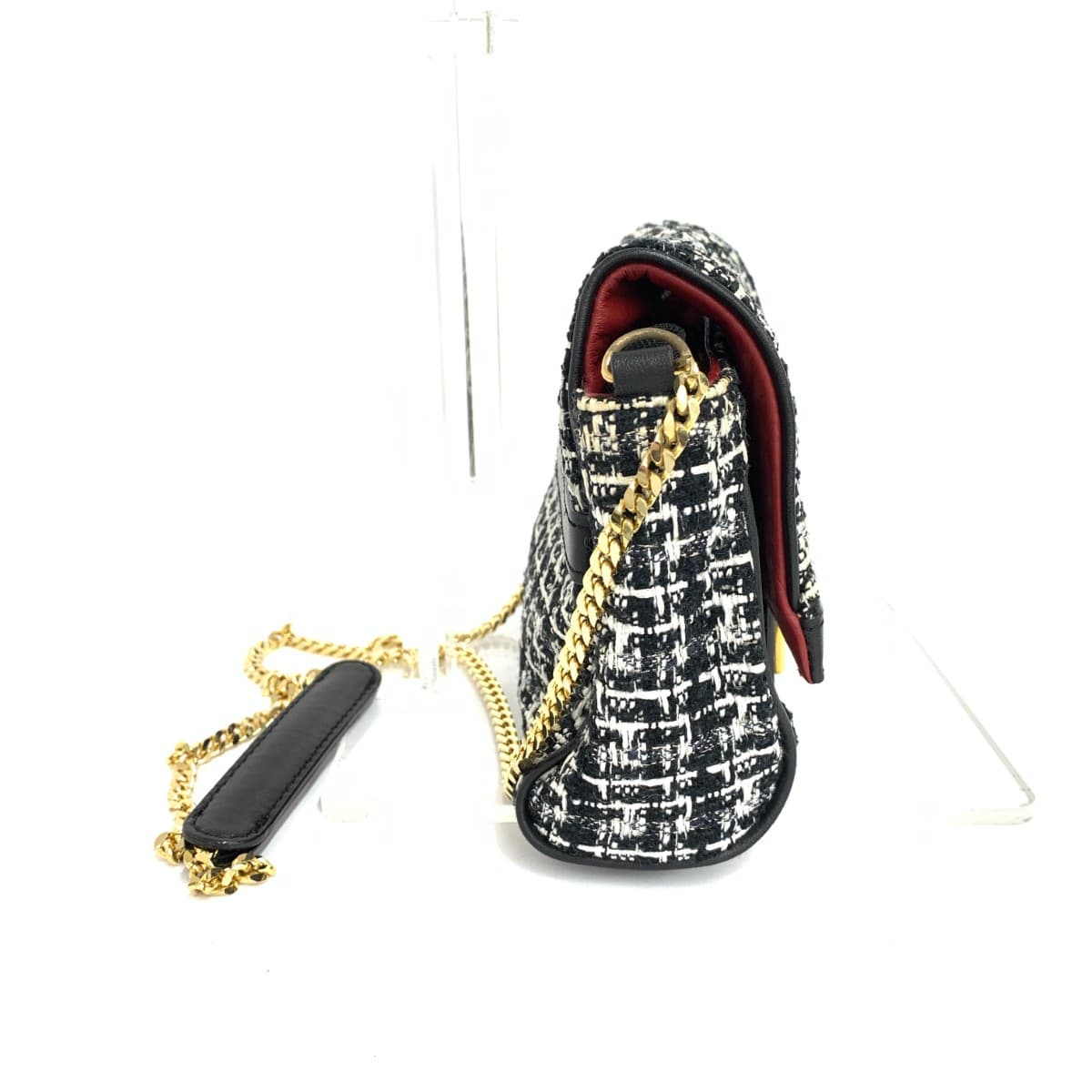 KENJIIKEDA Kenji Ikeda Chain Shoulder Bag Tweed Black Ladies 2