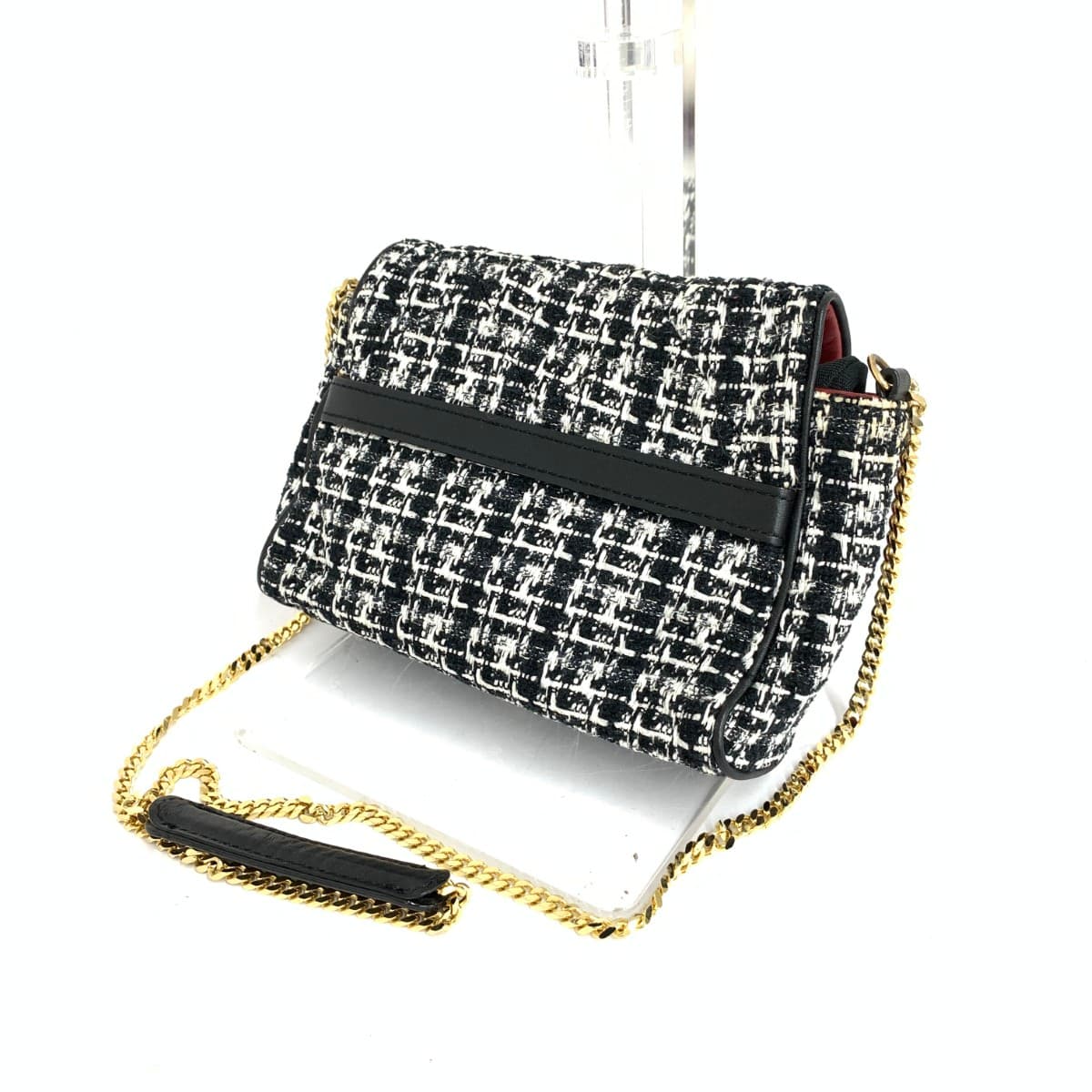 KENJIIKEDA Kenji Ikeda Chain Shoulder Bag Tweed Black Ladies 3