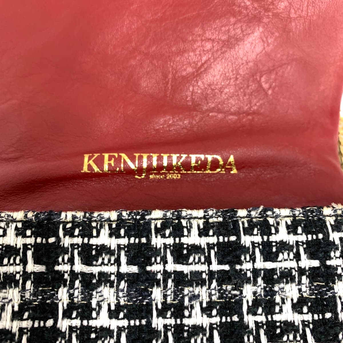 KENJIIKEDA Kenji Ikeda Chain Shoulder Bag Tweed Black Ladies 6