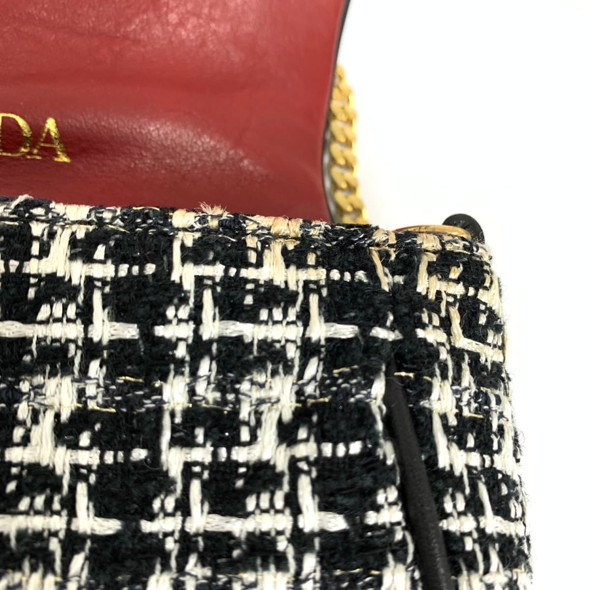 KENJIIKEDA Kenji Ikeda Chain Shoulder Bag Tweed Black Ladies 7