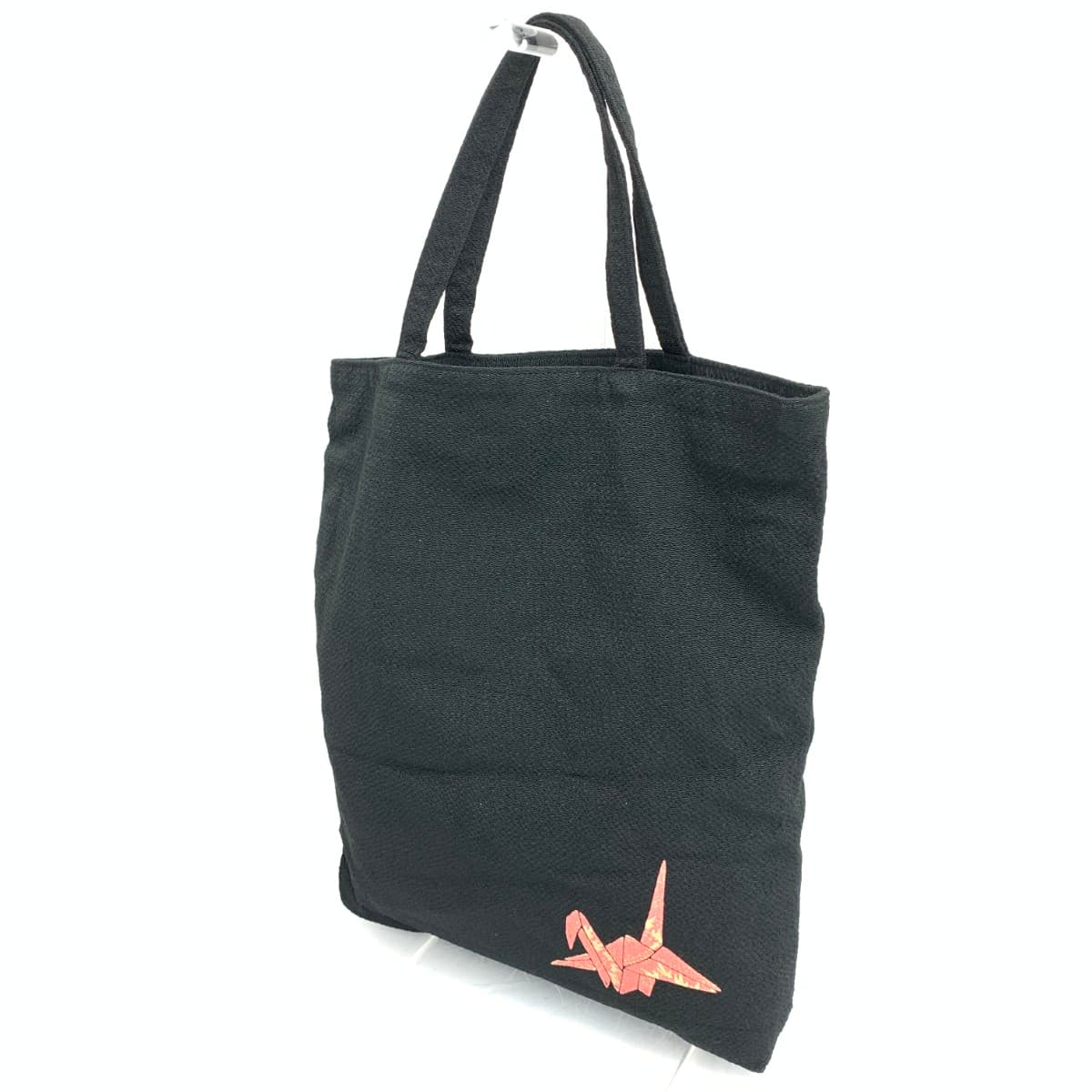 Kurochiku Kurochiku Tote Bag Good Condition Japanese Pattern Shishi (Lion Dog) Chirimen Black Ladies 3