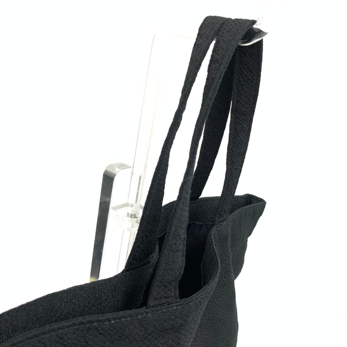 Kurochiku Kurochiku Tote Bag Good Condition Japanese Pattern Shishi (Lion Dog) Chirimen Black Ladies 4