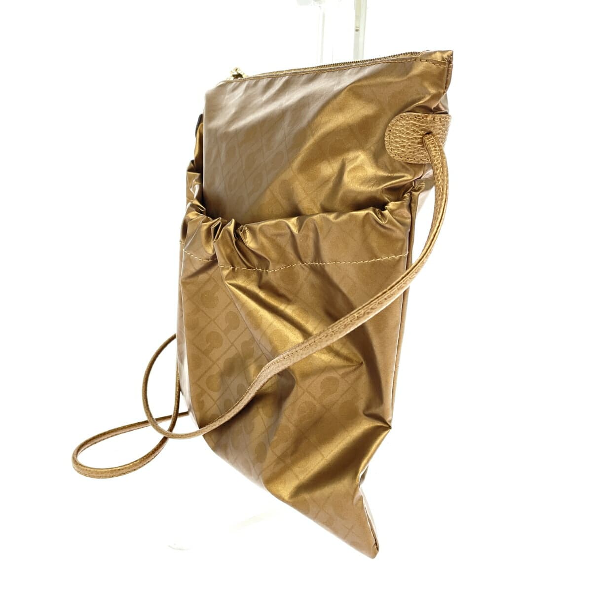 GHERARDINI Shoulder Bag in Good Condition, Softy/Nylon, Bronze Color, Women's 3