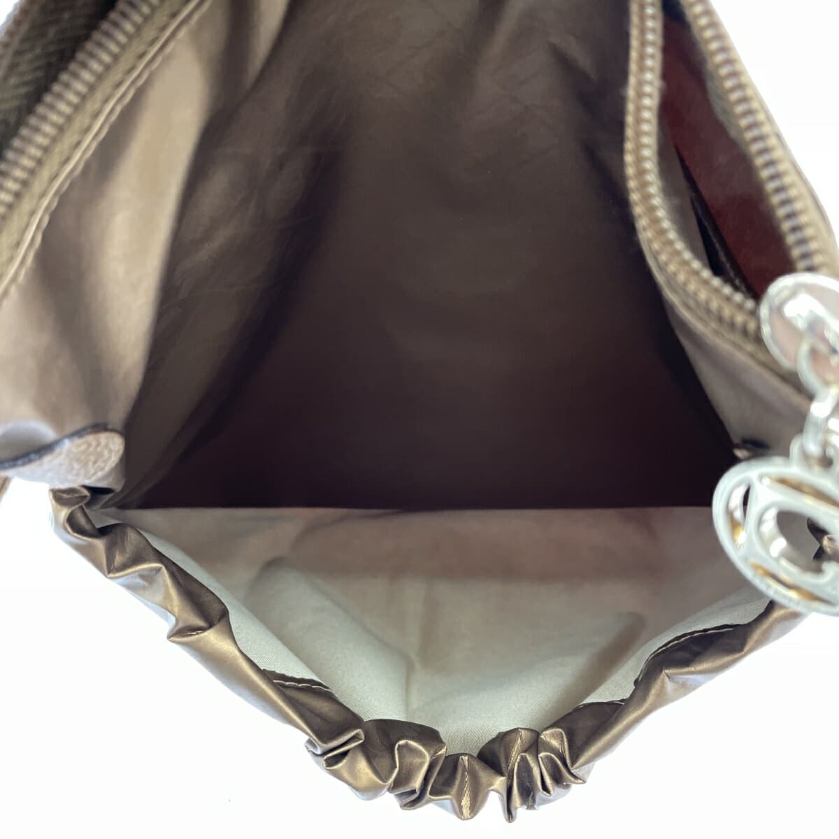 GHERARDINI Shoulder Bag in Good Condition, Softy/Nylon, Bronze Color, Women's 5