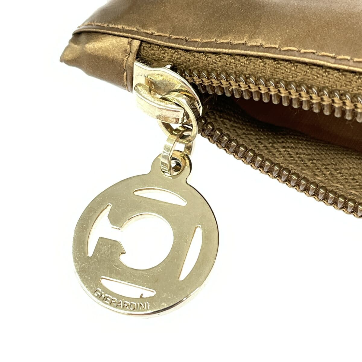 GHERARDINI Shoulder Bag in Good Condition, Softy/Nylon, Bronze Color, Women's 6