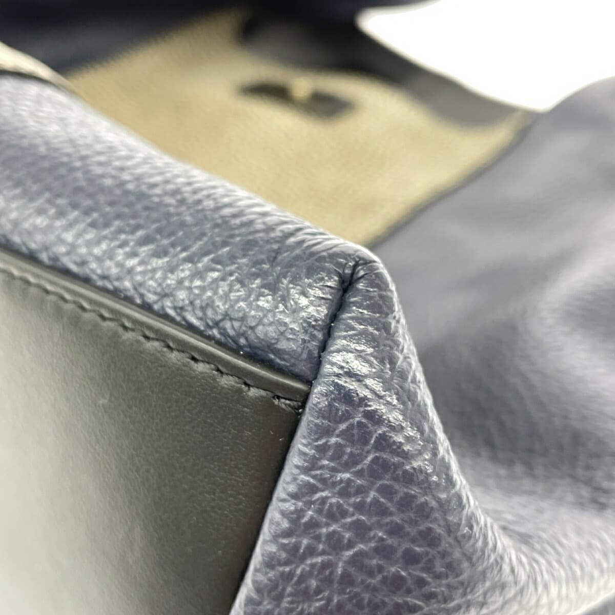 Borbonese Tote Bag / Leilian Collaboration Good Condition Quail Pattern / Leather Navy Women's 7