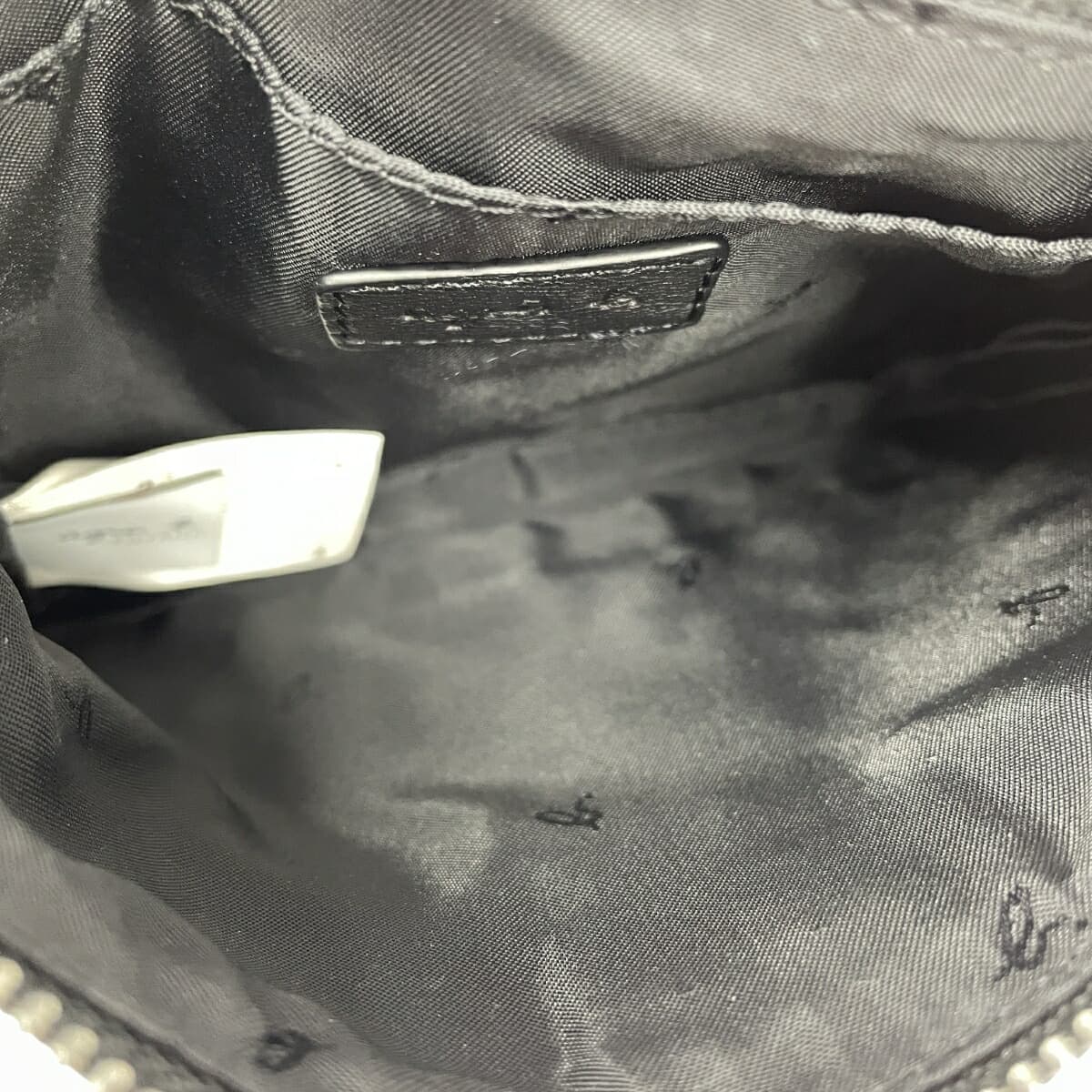 agnes b. Agnes B Mini Waist Pouch Logo/Studs/Lamb Leather Black Ladies 4