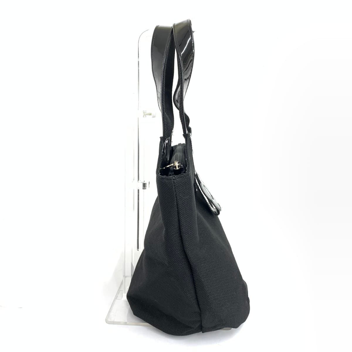 MARY QUANT Tote Bag Good Condition Daisy Nylon Black Ladies 2