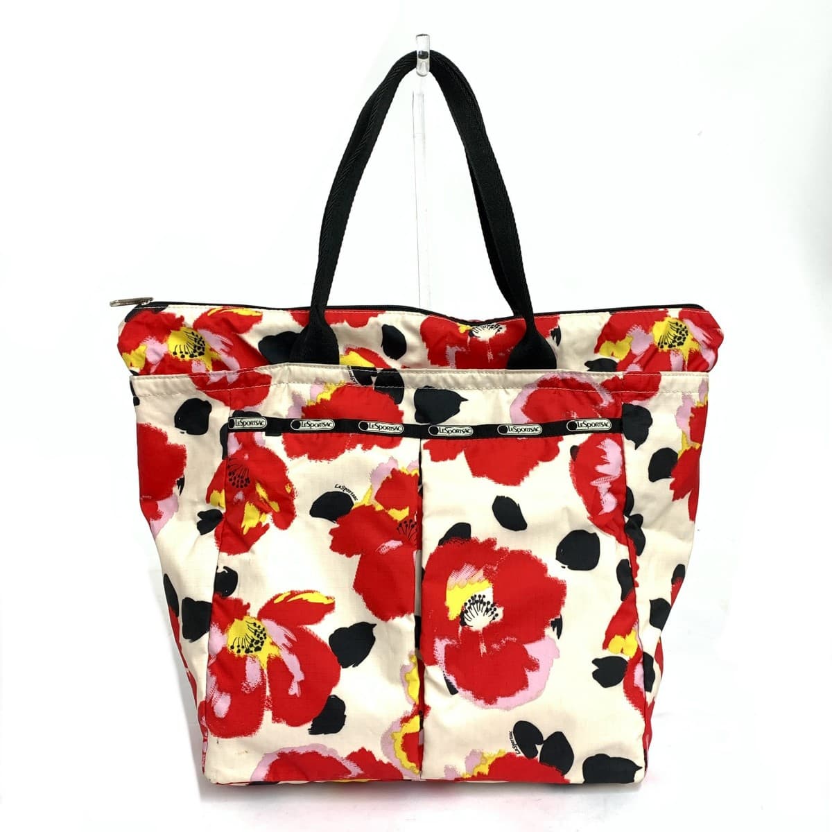 LeSportsac Tote Bag Floral Pattern Nylon Beige Women's