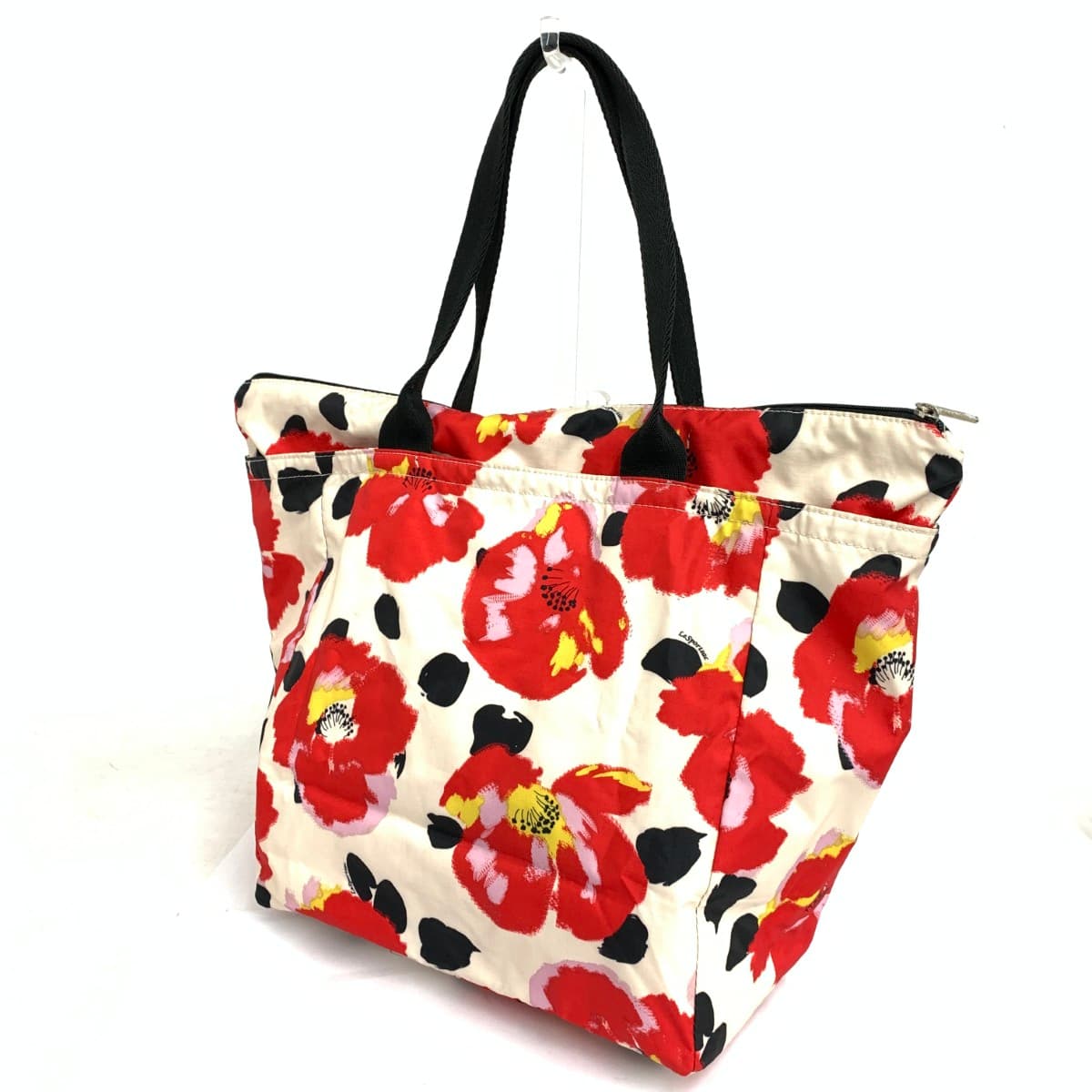 LeSportsac Tote Bag Floral Pattern Nylon Beige Women's 3