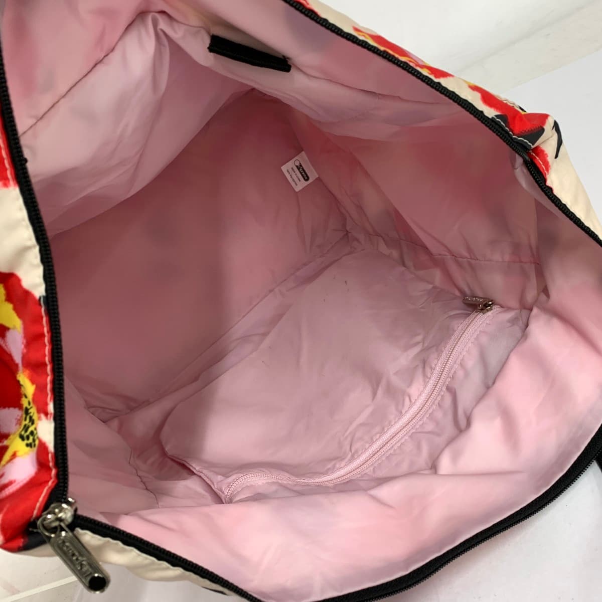 LeSportsac Tote Bag Floral Pattern Nylon Beige Women's 6