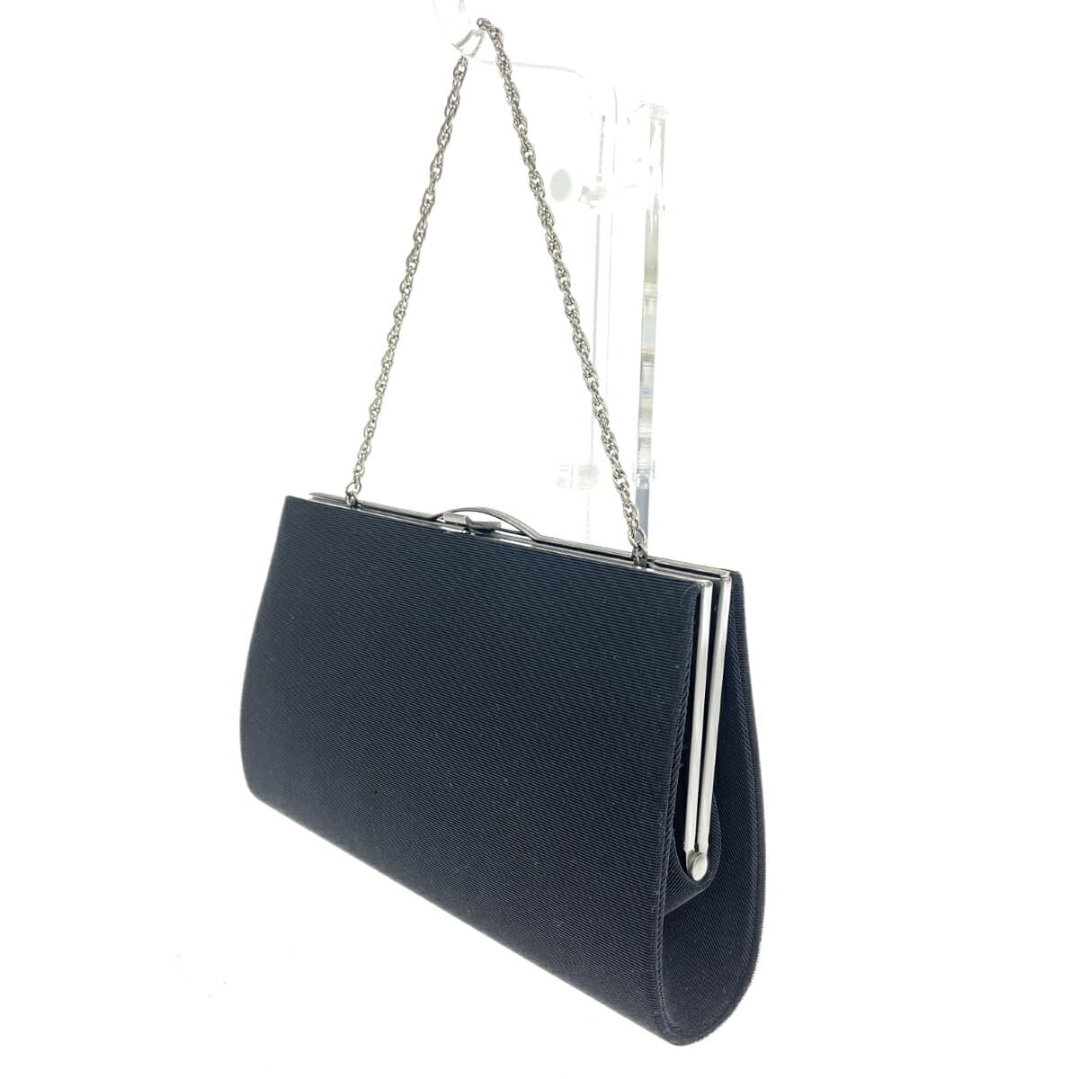 chain clutch bag chain clutch bag chain clutch bag satin black ladies 3