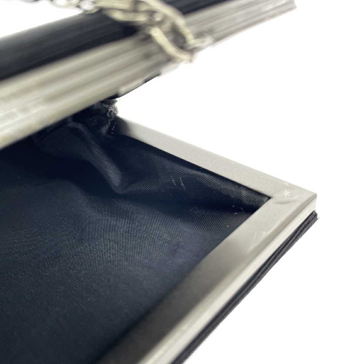 chain clutch bag chain clutch bag chain clutch bag satin black ladies 5