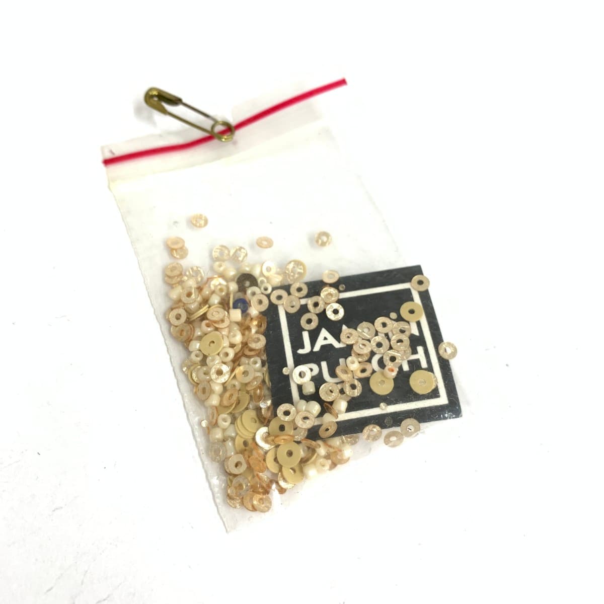 JAMINPUECH Chain Tote Bag Sequin Leather Beige Ladies 9